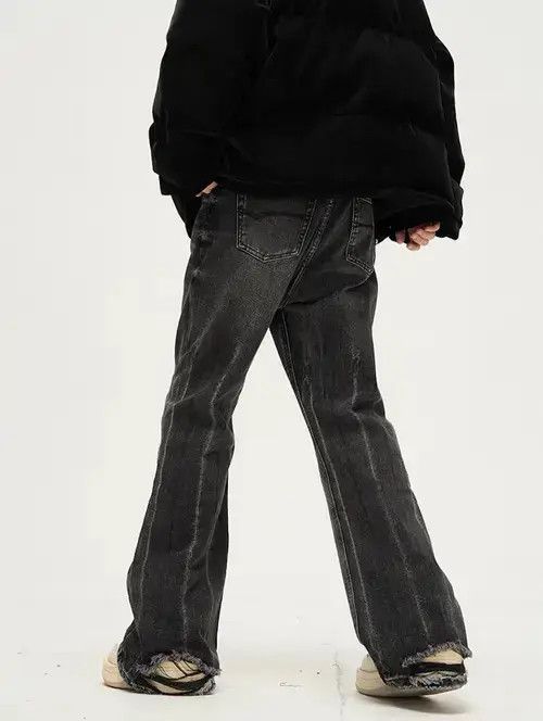 Jean Faded Black Ripped Flare jeans Size US 32 / EU 48 - 2 Thumbnail