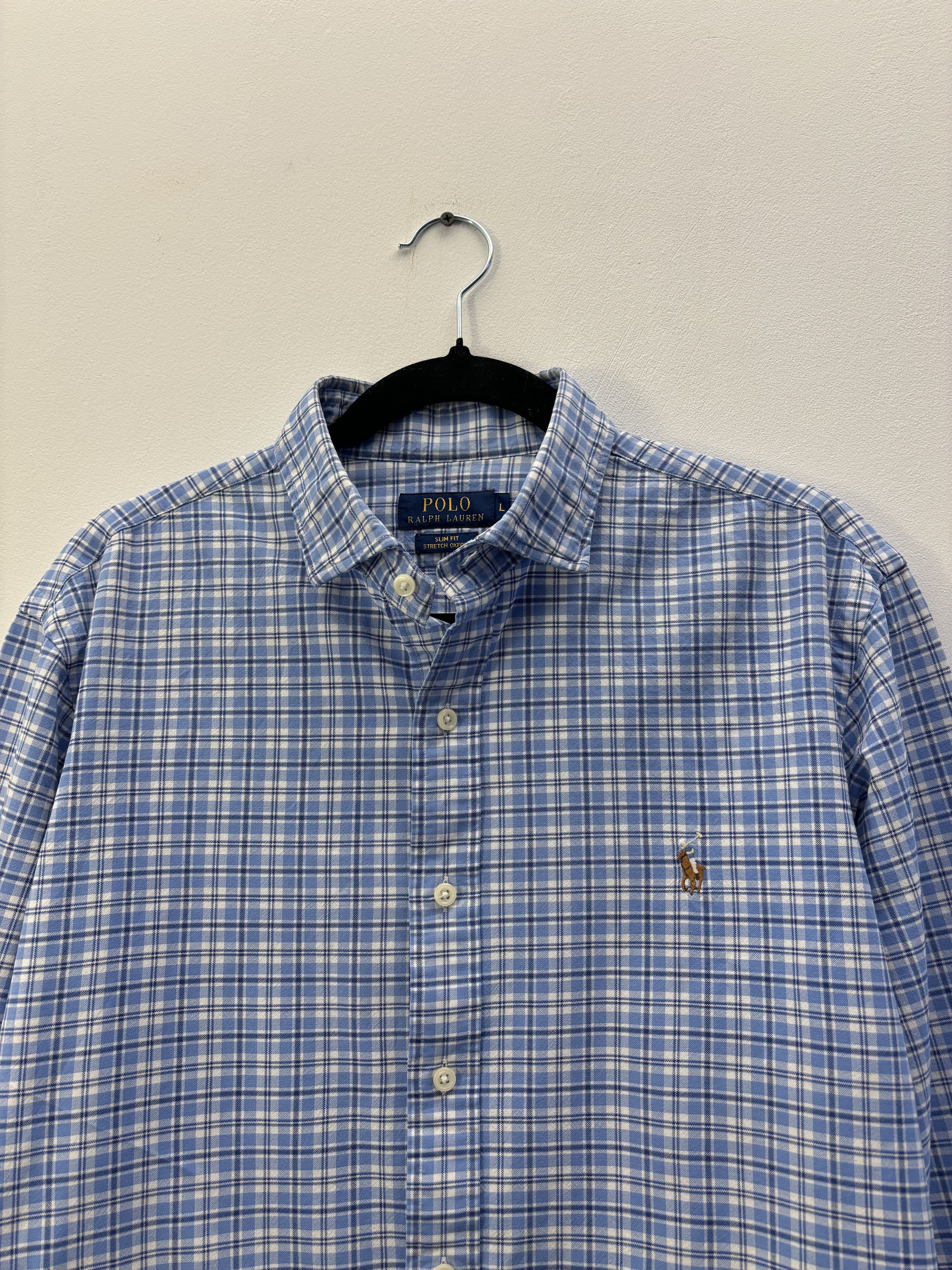 Polo Ralph Lauren × Ralph Lauren Vintage Polo Ralph Lauren Chested Blue Shirt Size US L / EU 52-54 / 3 - 9 Thumbnail