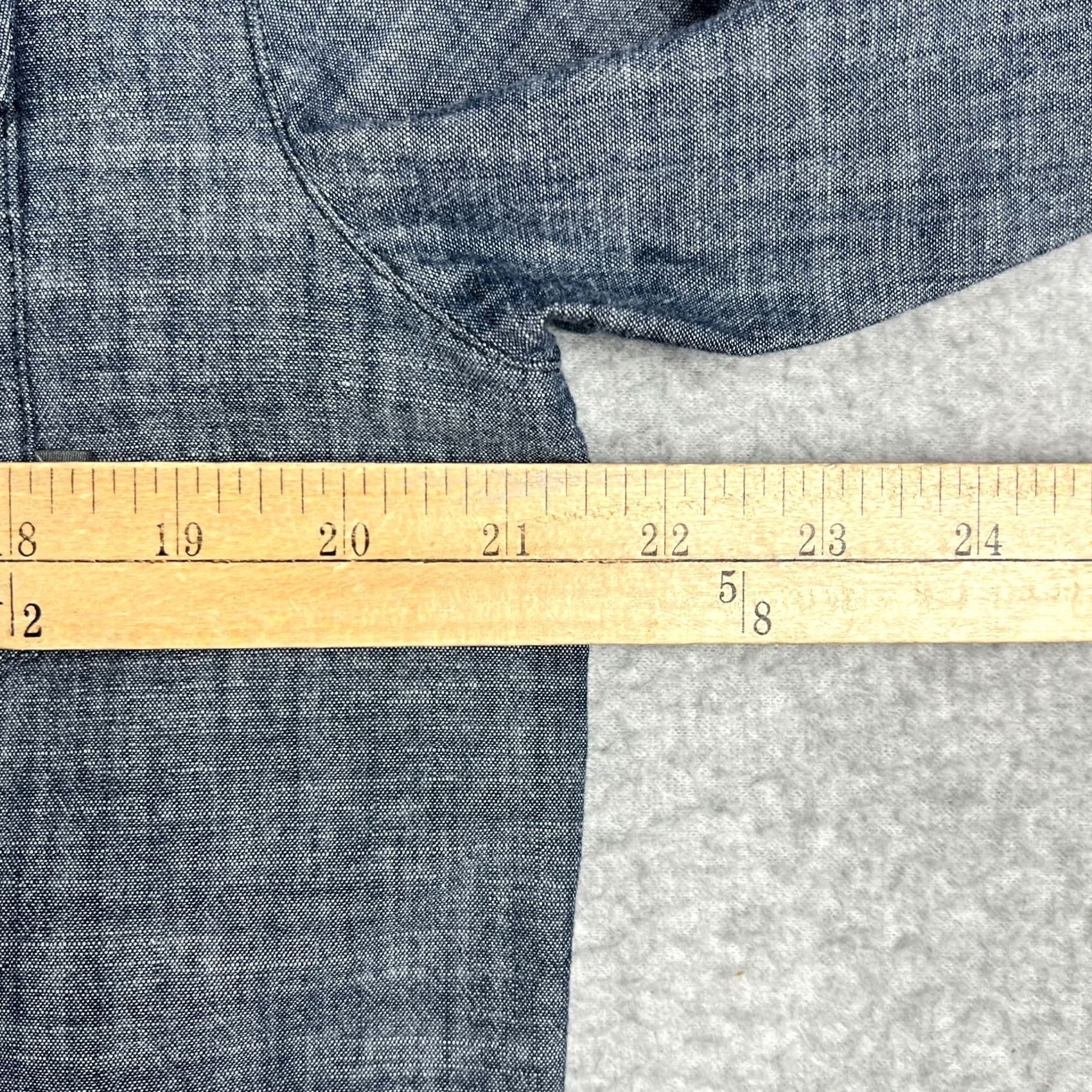 Denime Stio Ashton Chambray Shirt Medium Mens Blue Western Rodeo Pearl Snap Size US M / EU 48-50 / 2 - 5 Thumbnail