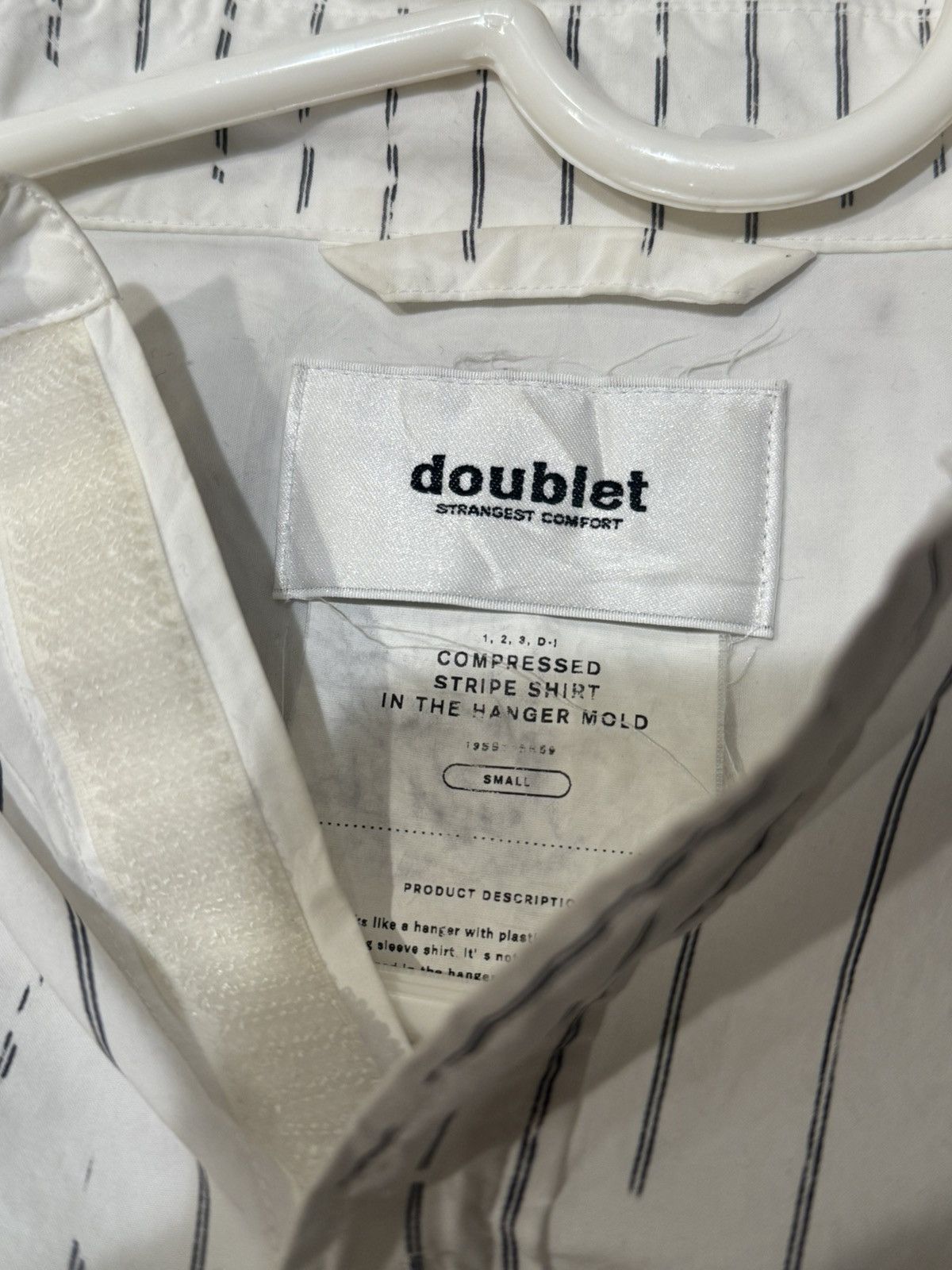 Doublet Doublet White Striped Customizable Velcro Shirt Size US S / EU 44-46 / 1 - 3 Thumbnail