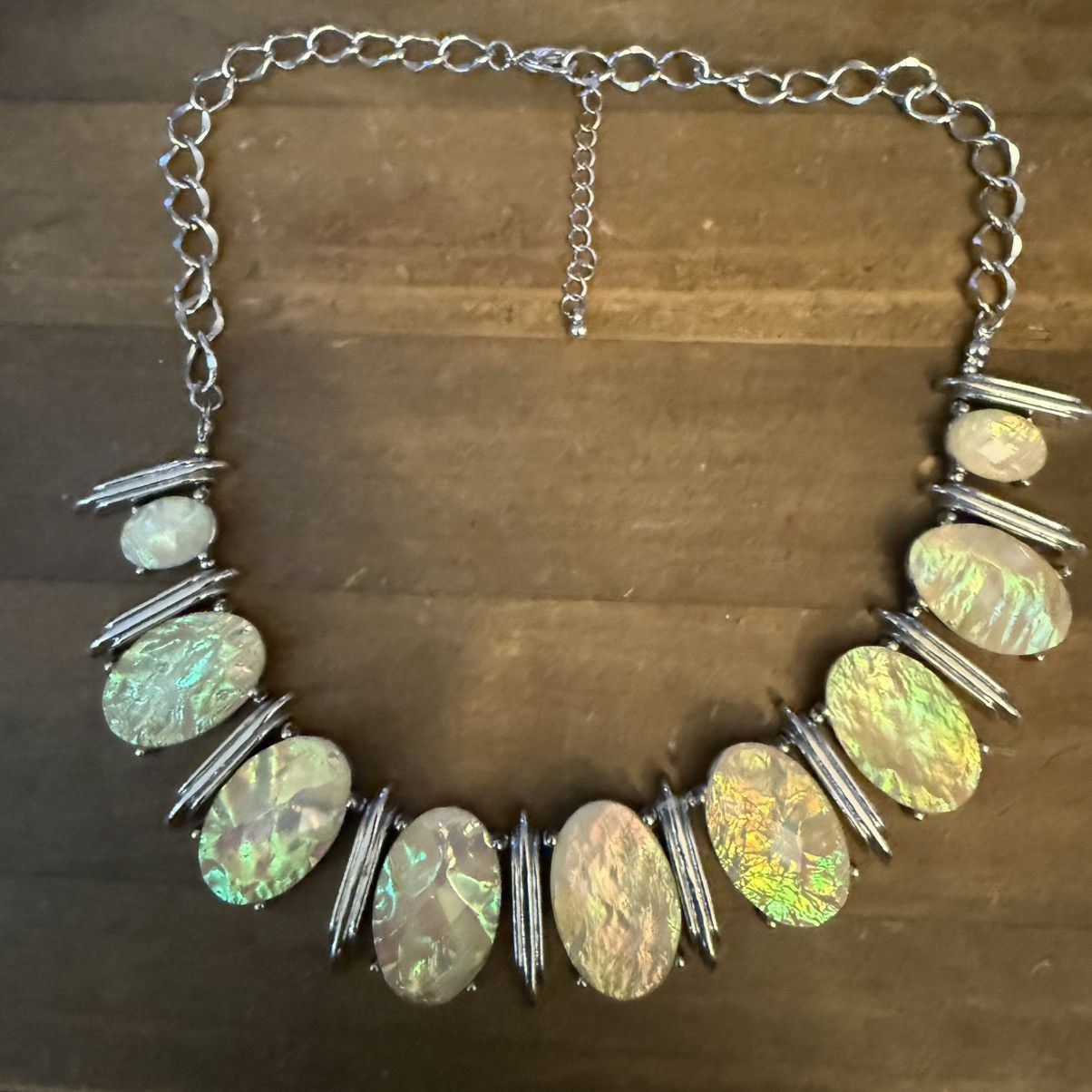 Other Silver tone faux opal statement necklace Size ONE SIZE - 3 Thumbnail