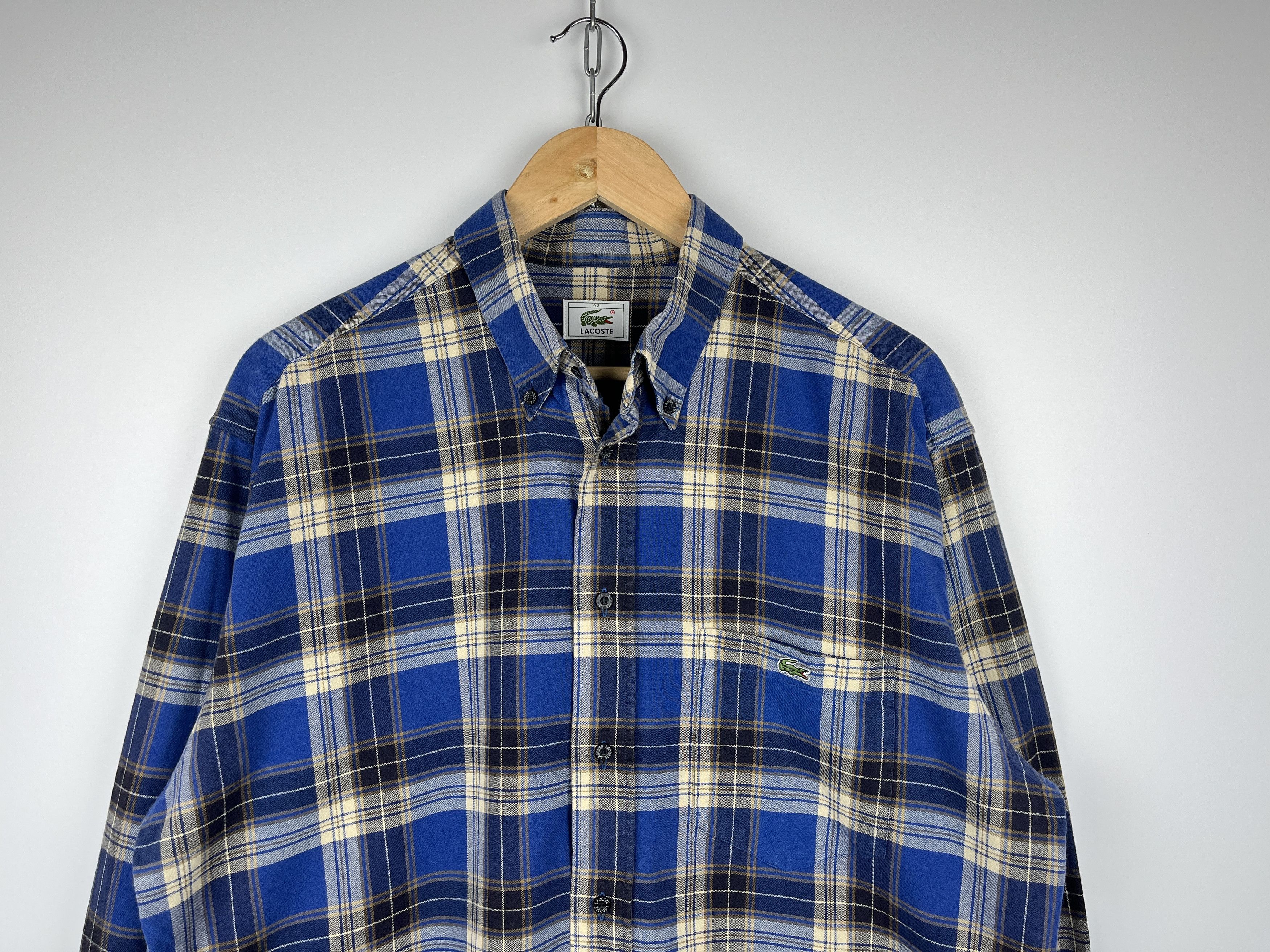 Lacoste 90's Lacoste Vintage Long Sleeve Check Shirt fits to L-XL Size US L / EU 52-54 / 3 - 1 Thumbnail
