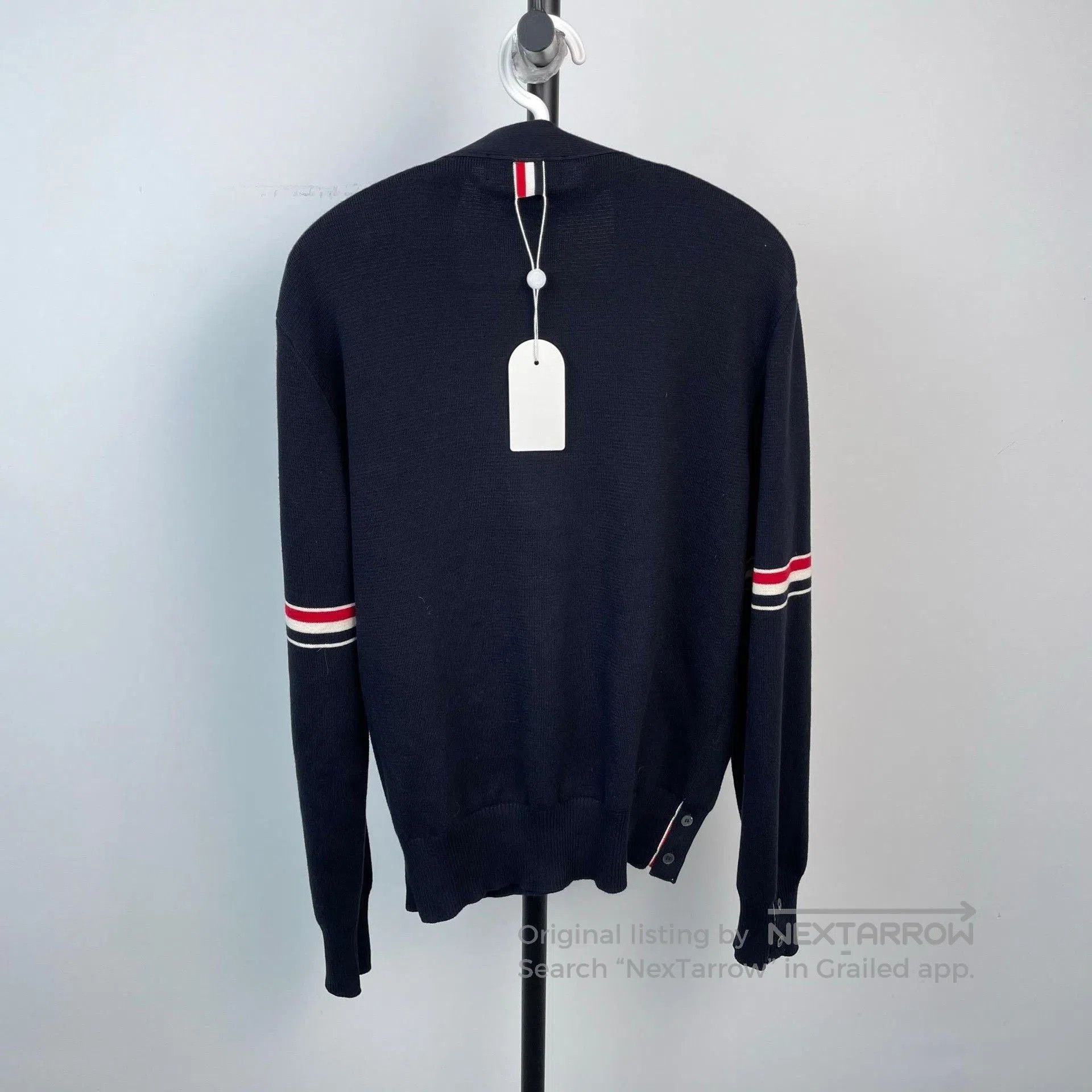 Thom Browne Thom Browne Dark Blue Striped Sleeve Cardigan. Size US S / EU 44-46 / 1 - 2 Thumbnail