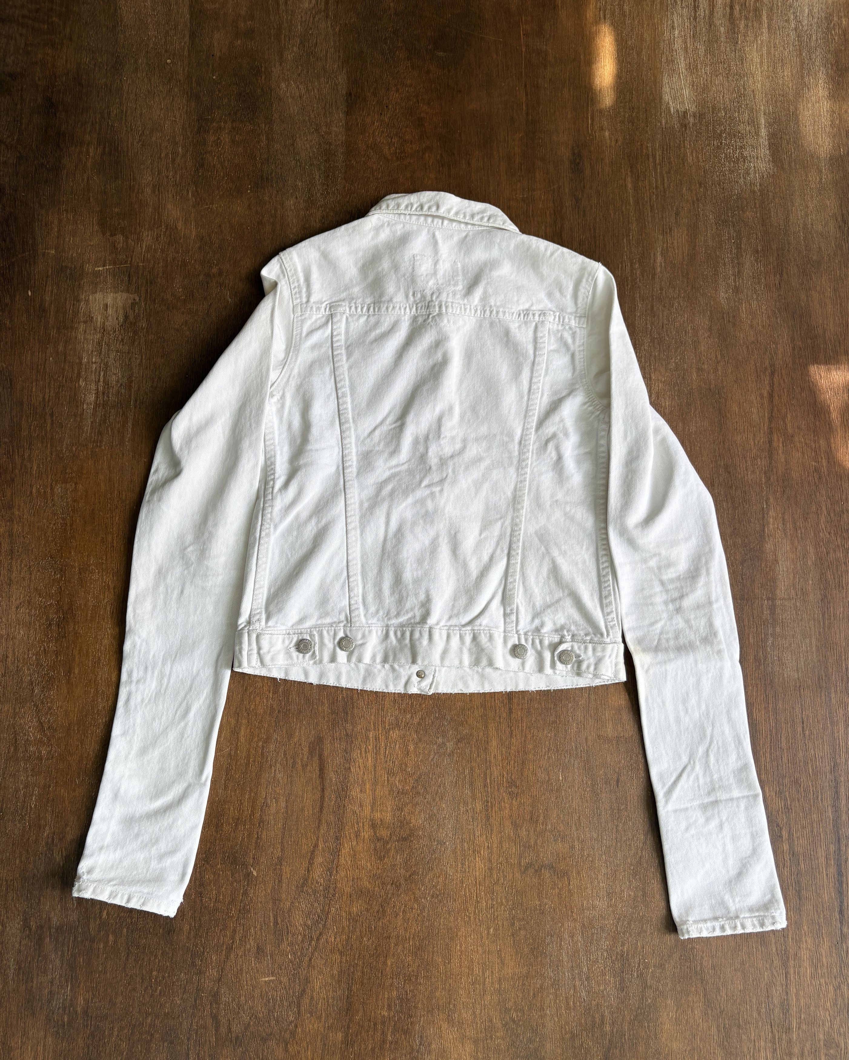Helmut Lang HELMUT LANG Vintage White Denim Jacket Size US S / EU 44-46 / 1 - 6 Thumbnail