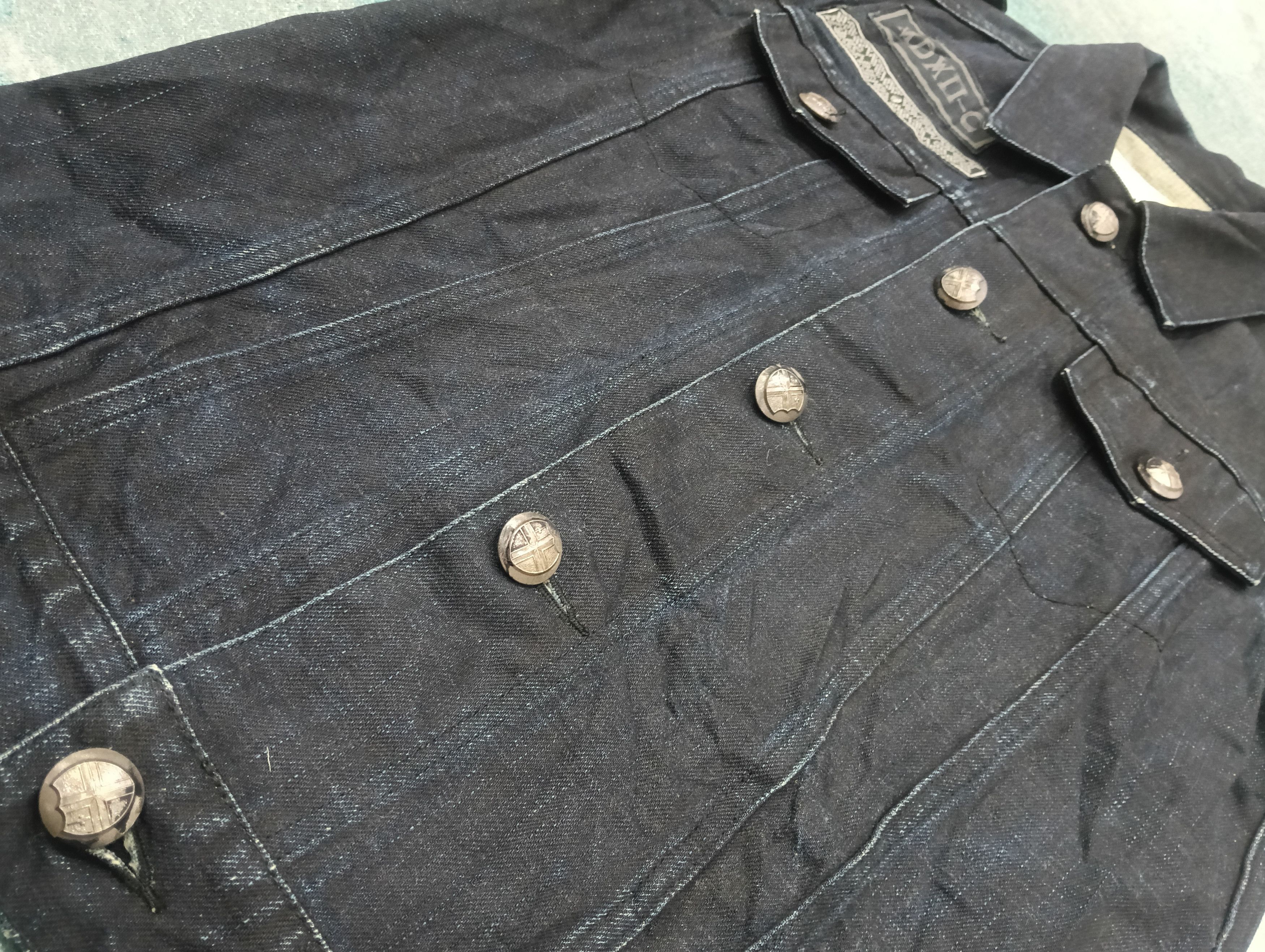 Japanese Brand Advantage Cycle Skulls Vest Denime Jacket Size 38S - 13 Thumbnail