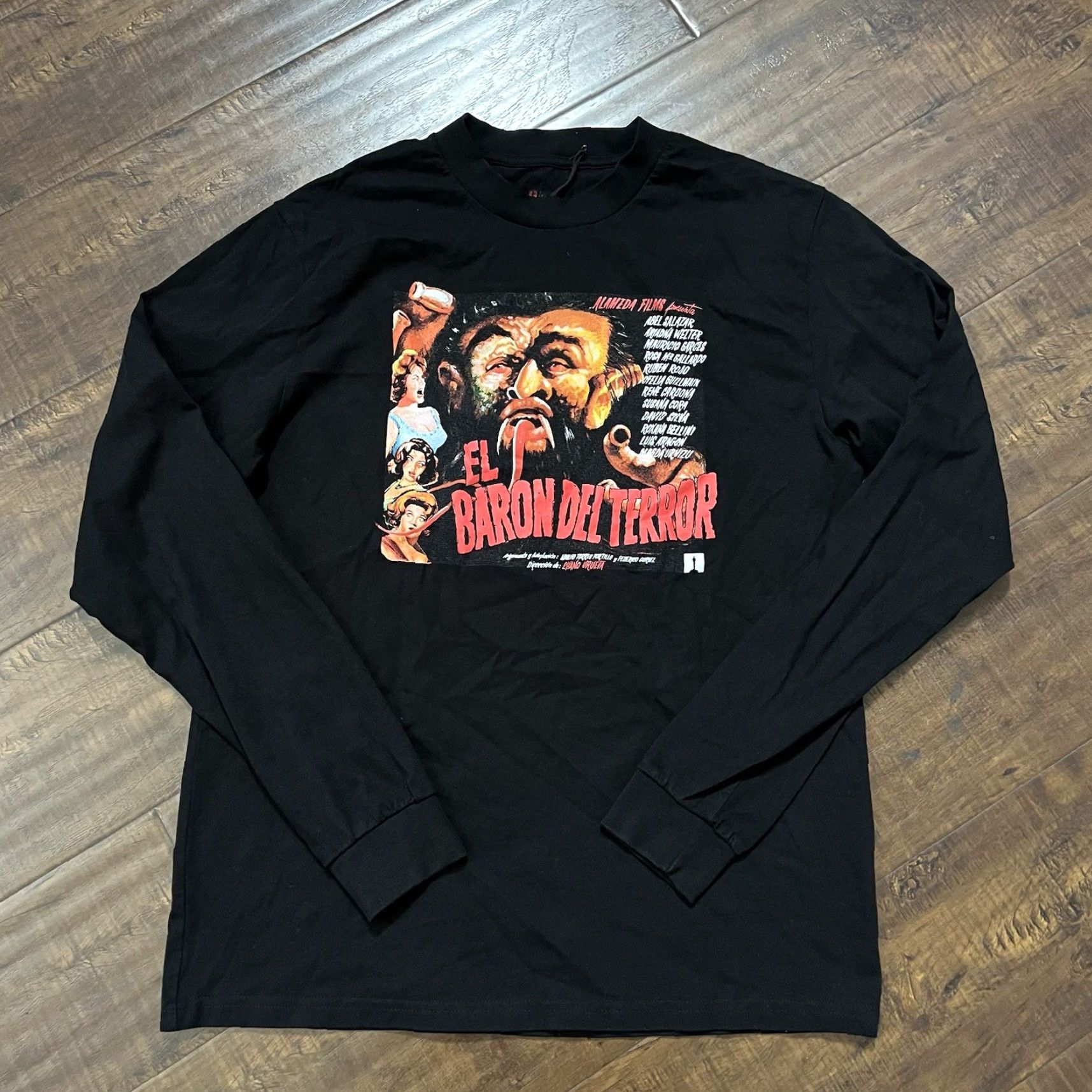 Vintage VINTAGE Mexico Maleficarum T-Shirt Main Selling Point: Horror Movie Promo Long Sleeve Adult M Black 1990s/90s Mexico Mens Size US M / EU 48-50 / 2 - 2 Thumbnail