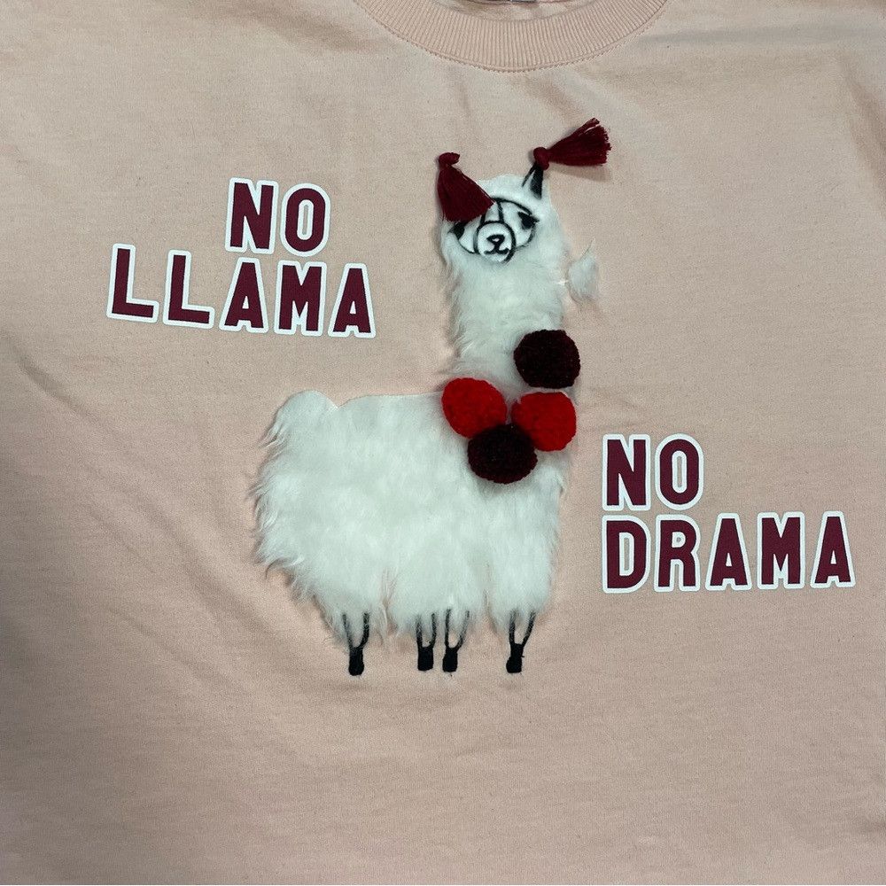 Bershka Bershka "No Llama No Drama" Pink Sweater Size M Size M / US 6-8 / IT 42-44 - 8 Thumbnail
