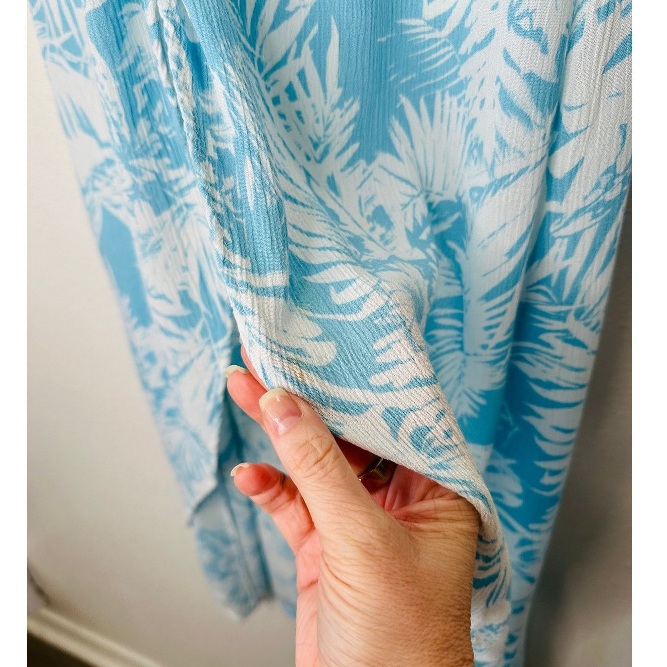 Other Sugarcloth SET Ivory Blue Floral Crop Top & Faux Wrap Skirt Size 27" / US 4 / IT 40 - 6 Thumbnail