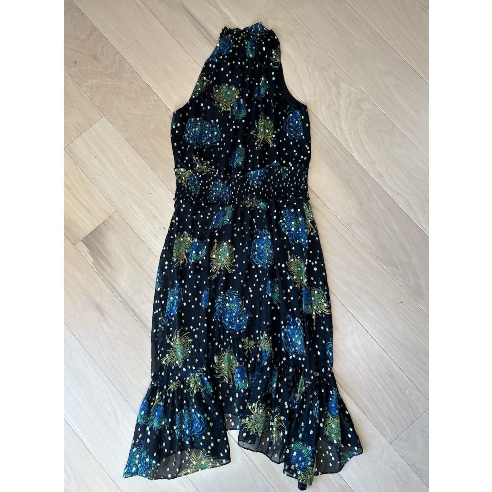 Vintage A.L.C. KAIA Dress Black Green Long Women’s 14 Size XL / US 12-14 / IT 48-50 - 5 Thumbnail