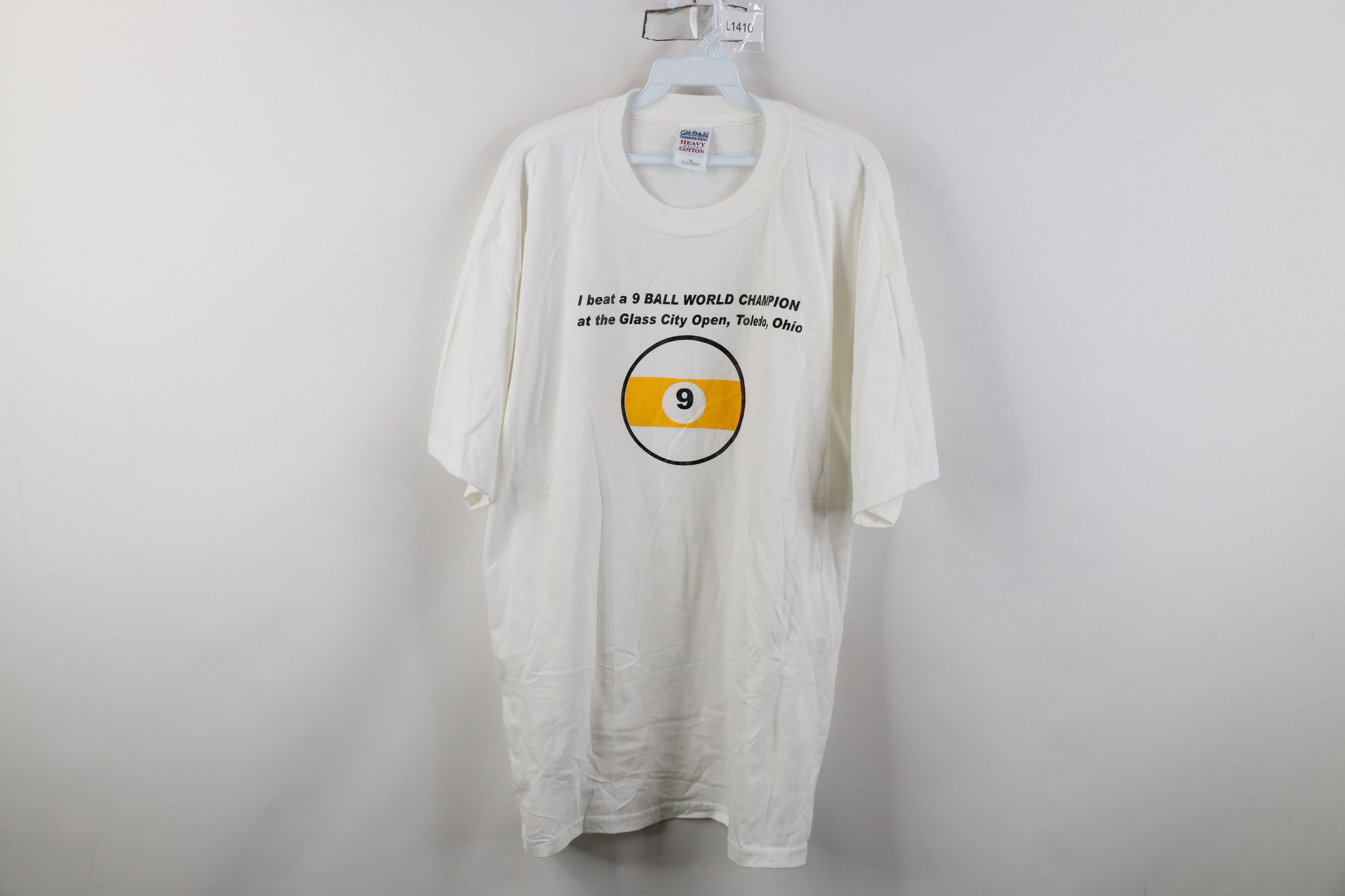 Vintage Vintage 90s 9 Ball World Champion Open Pool Ball T-Shirt Size US XL / EU 56 / 4 - 1 Thumbnail