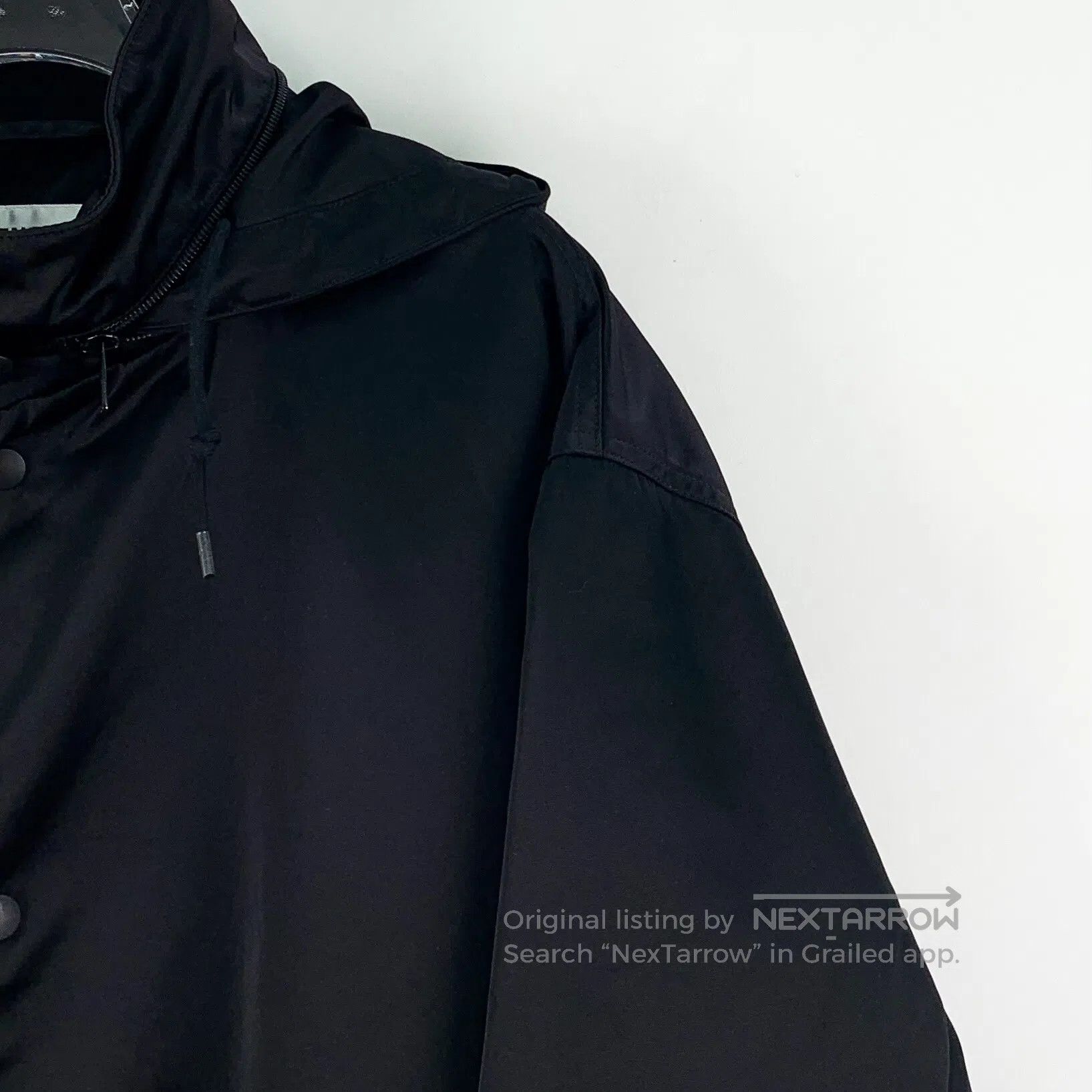 Balenciaga Balenciaga Black Logo Lettering Embroidered Hooded Drawstr Size XXS / US 00 / IT 34 - 3 Thumbnail