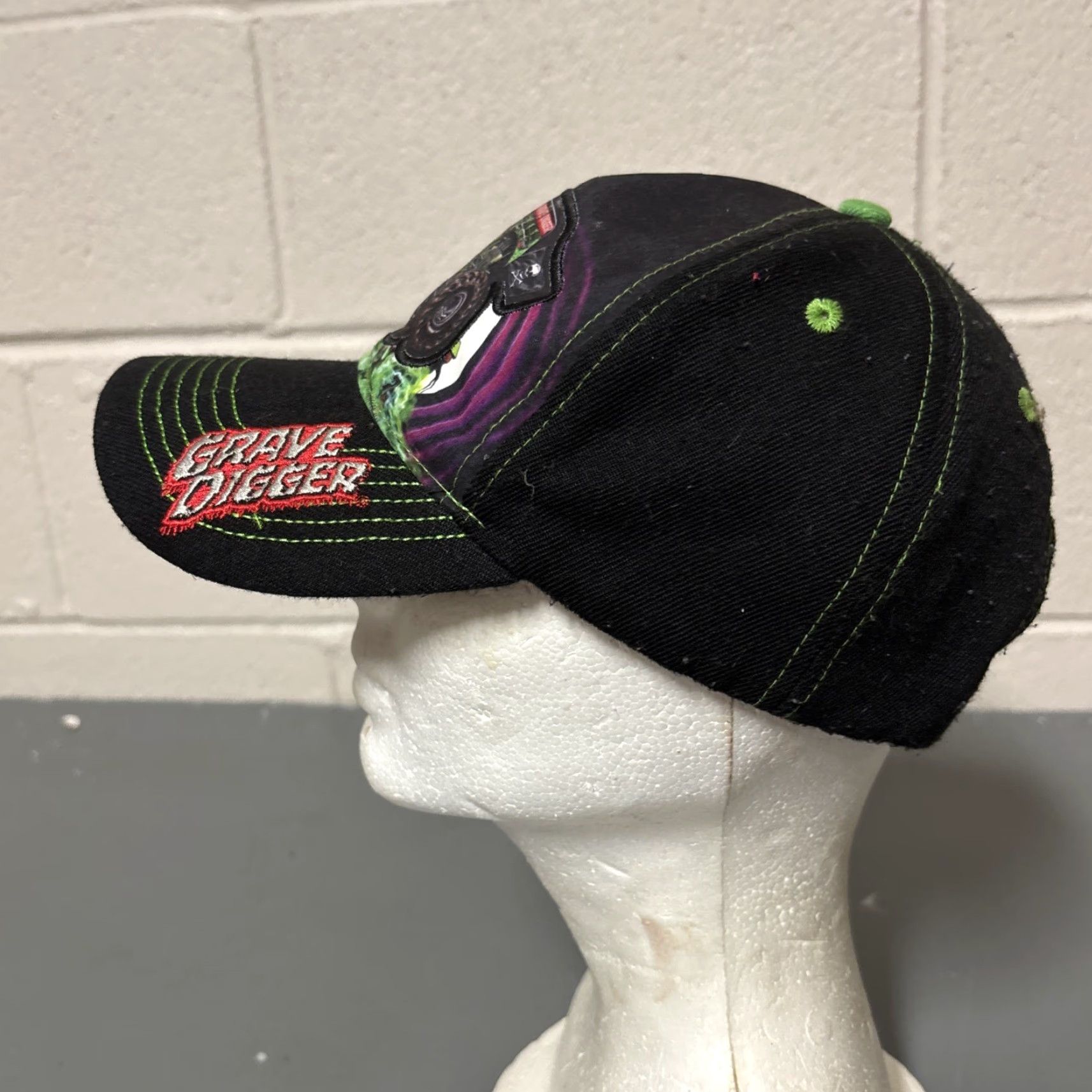 Vintage Monster Jam grave digger Monster Truck Embroidered Hat snapback Men One Size Black Size ONE SIZE - 6 Thumbnail