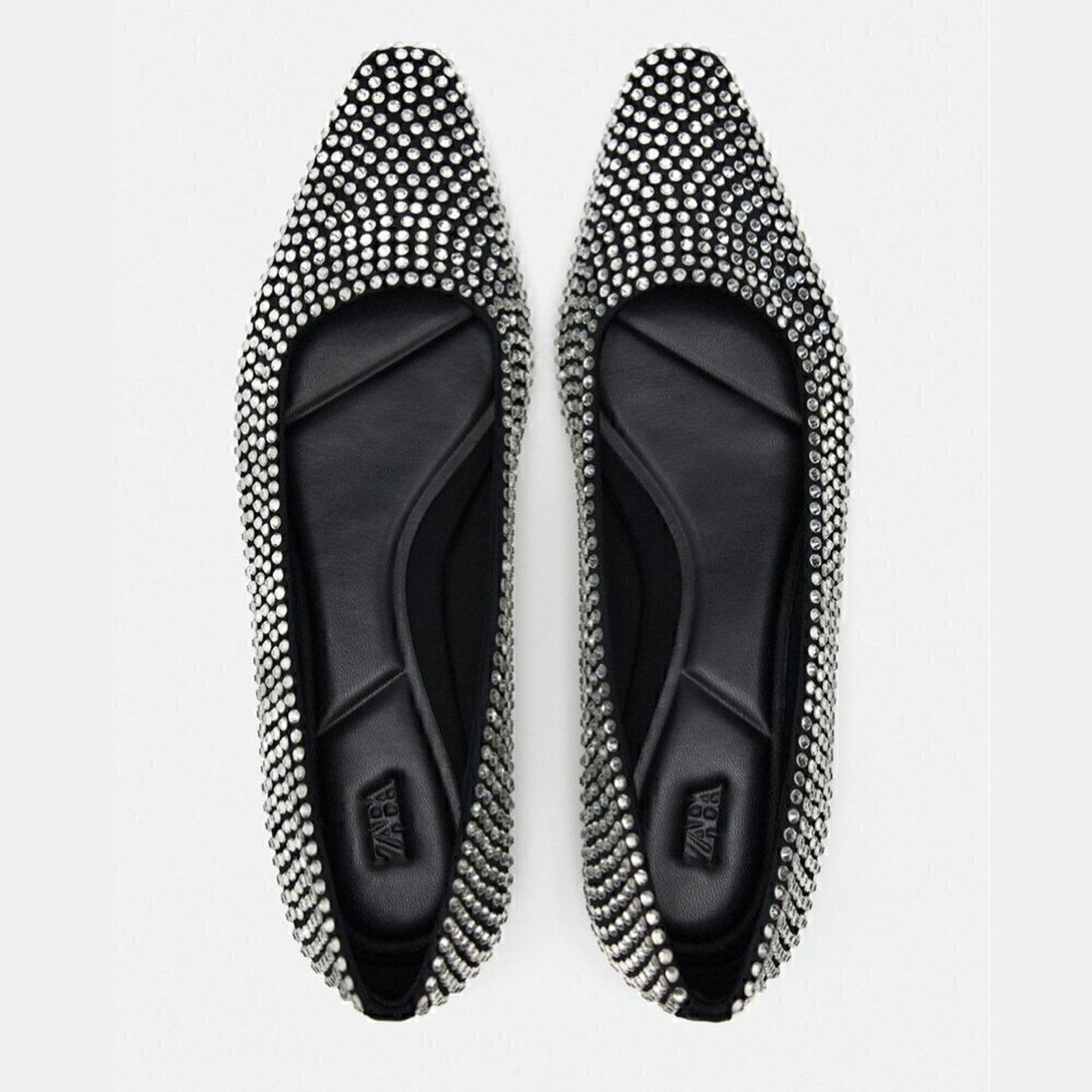 Zara Zara Rhinestone Pointed Toe Flats Sparkle Ballet Flats Size US 7.5 / IT 37.5 - 17 Thumbnail