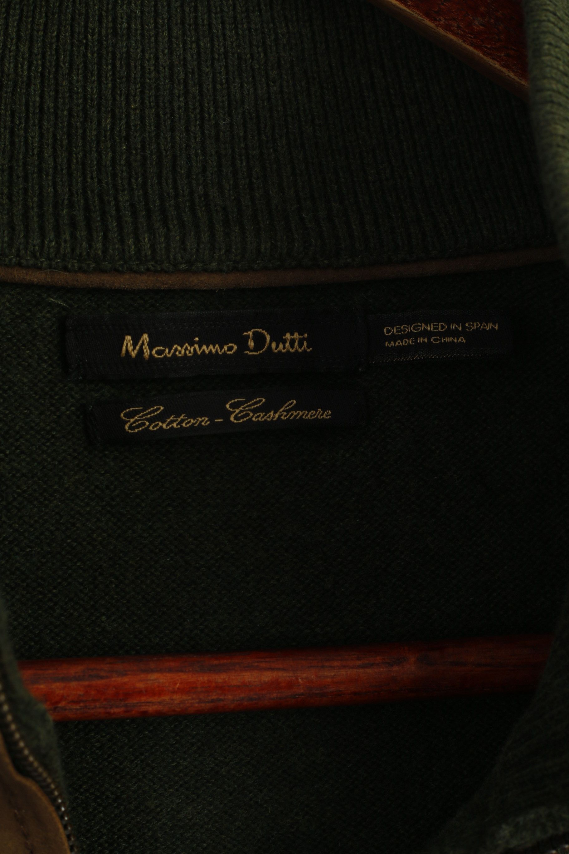 Massimo Dutti Massimo Dutti Men L (M) Jumper Green Cotton 9573 Size US L / EU 52-54 / 3 - 5 Thumbnail