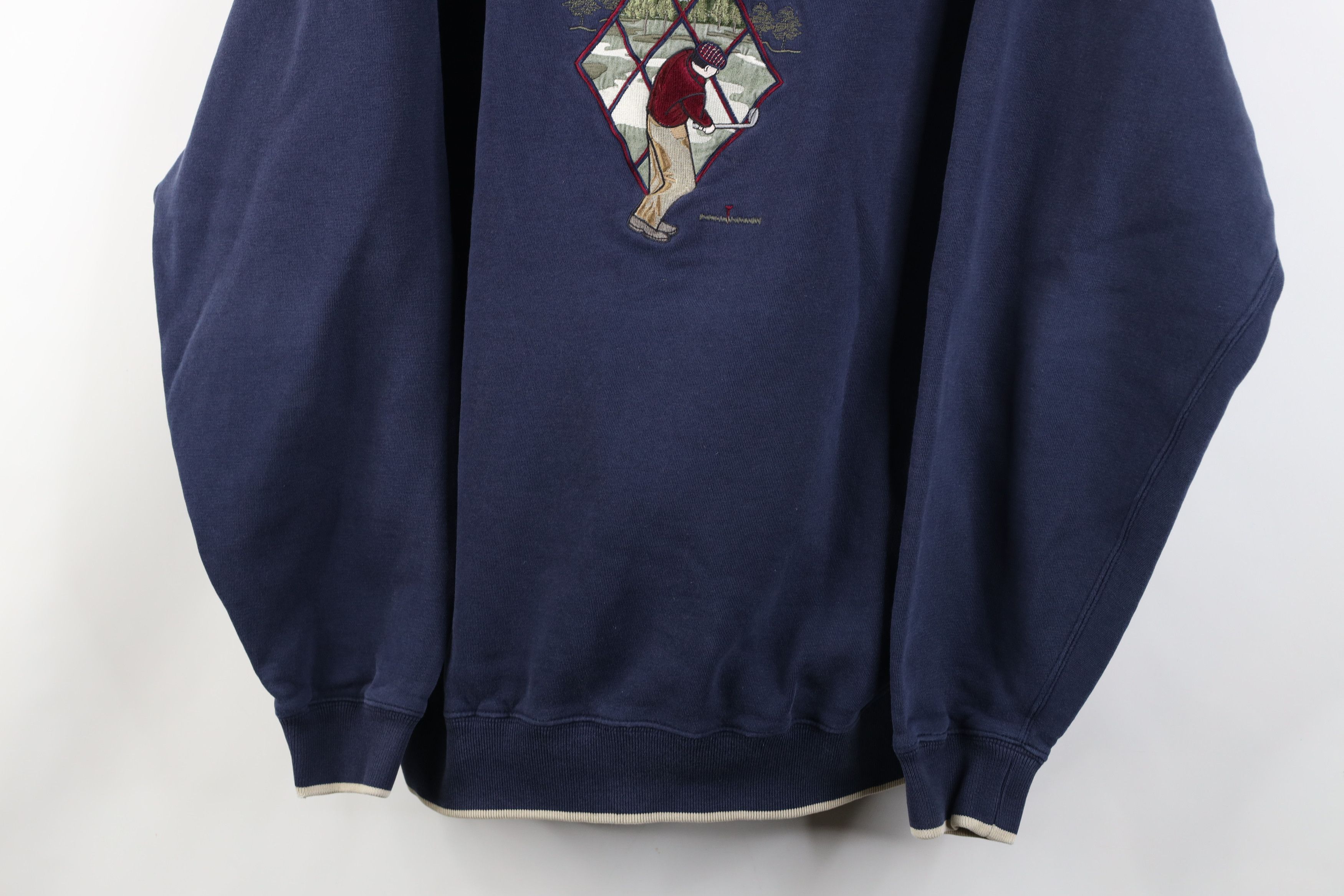 Vintage Vintage 90s Streetwear Golfing Crewneck Sweatshirt Navy Blue Size US XL / EU 56 / 4 - 3 Thumbnail