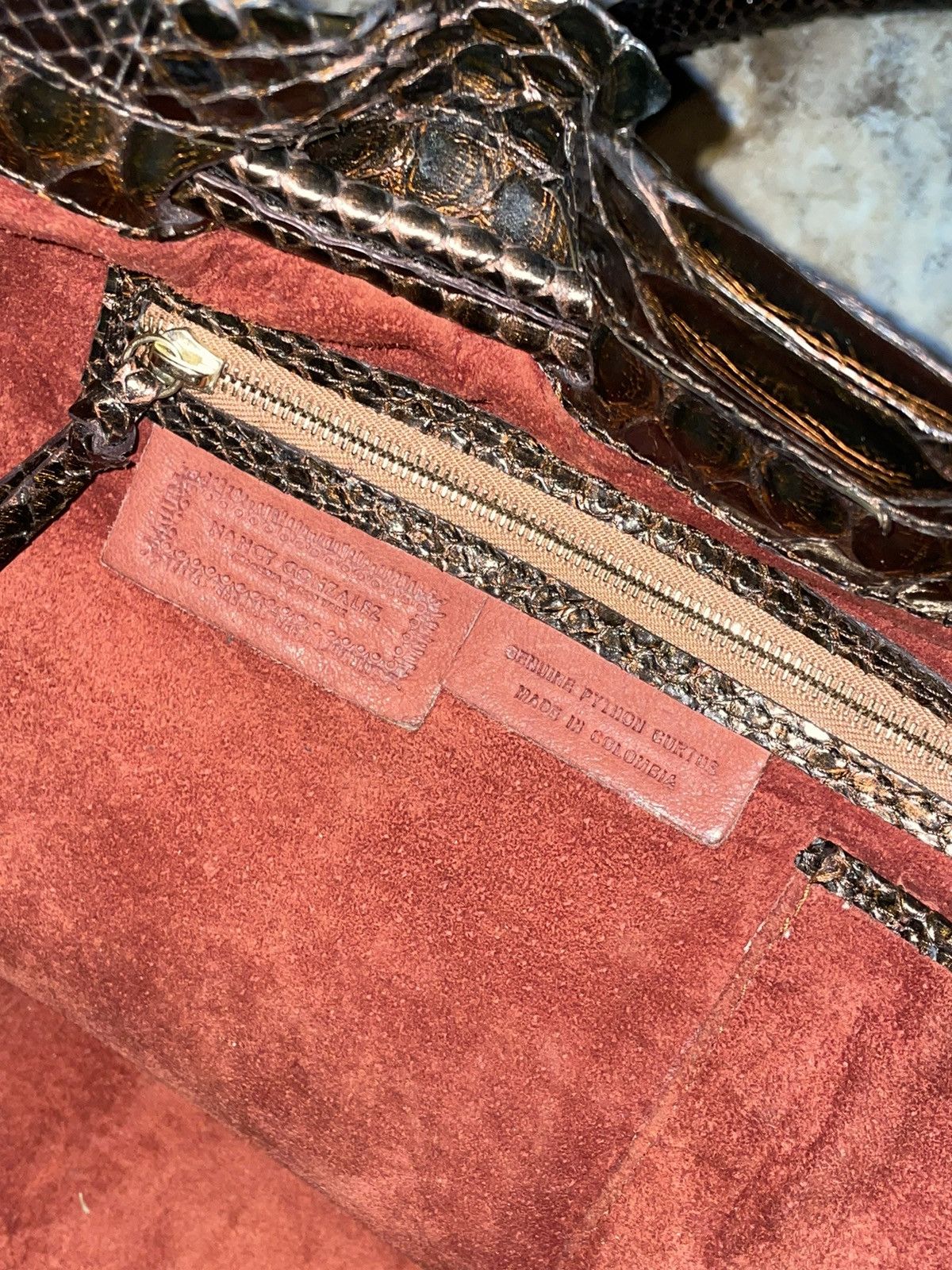 Nancy Gonzalez Nancy Gonzalez Genuine Python Curtus Leather Handbag Unique Size ONE SIZE - 5 Thumbnail