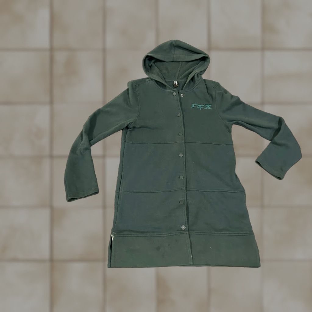 Fox Racing Fox Racing fleece snap jacket Mens XS dark green Motocross streetwear hoodie jacket Coat Mid-Length Size US XS / EU 42 / 0 - 1 Thumbnail