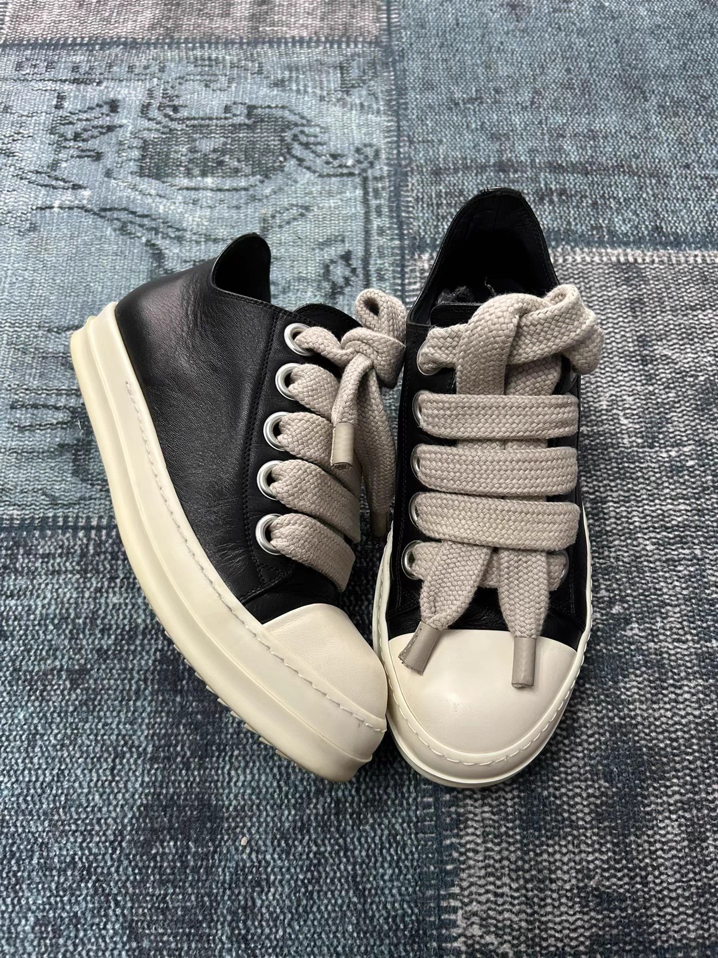 Rick Owens Rick Owens Thick Laces Low Top Converse Style Sneakers Size US 7 / EU 40 - 2 Thumbnail