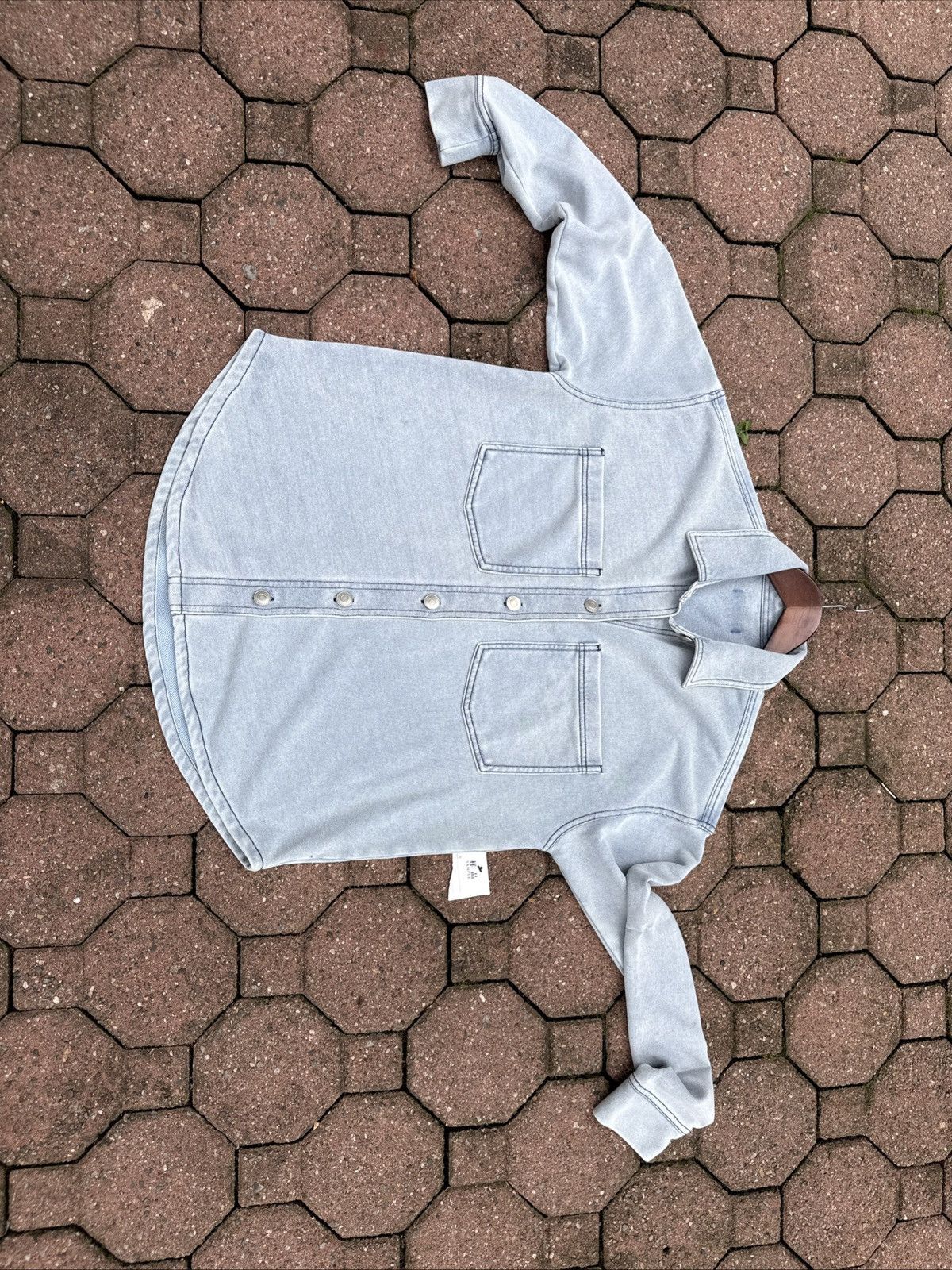 Other Japanese Sample Button Up Reverse Weave Silver Buttons New Size US M / EU 48-50 / 2 - 6 Thumbnail