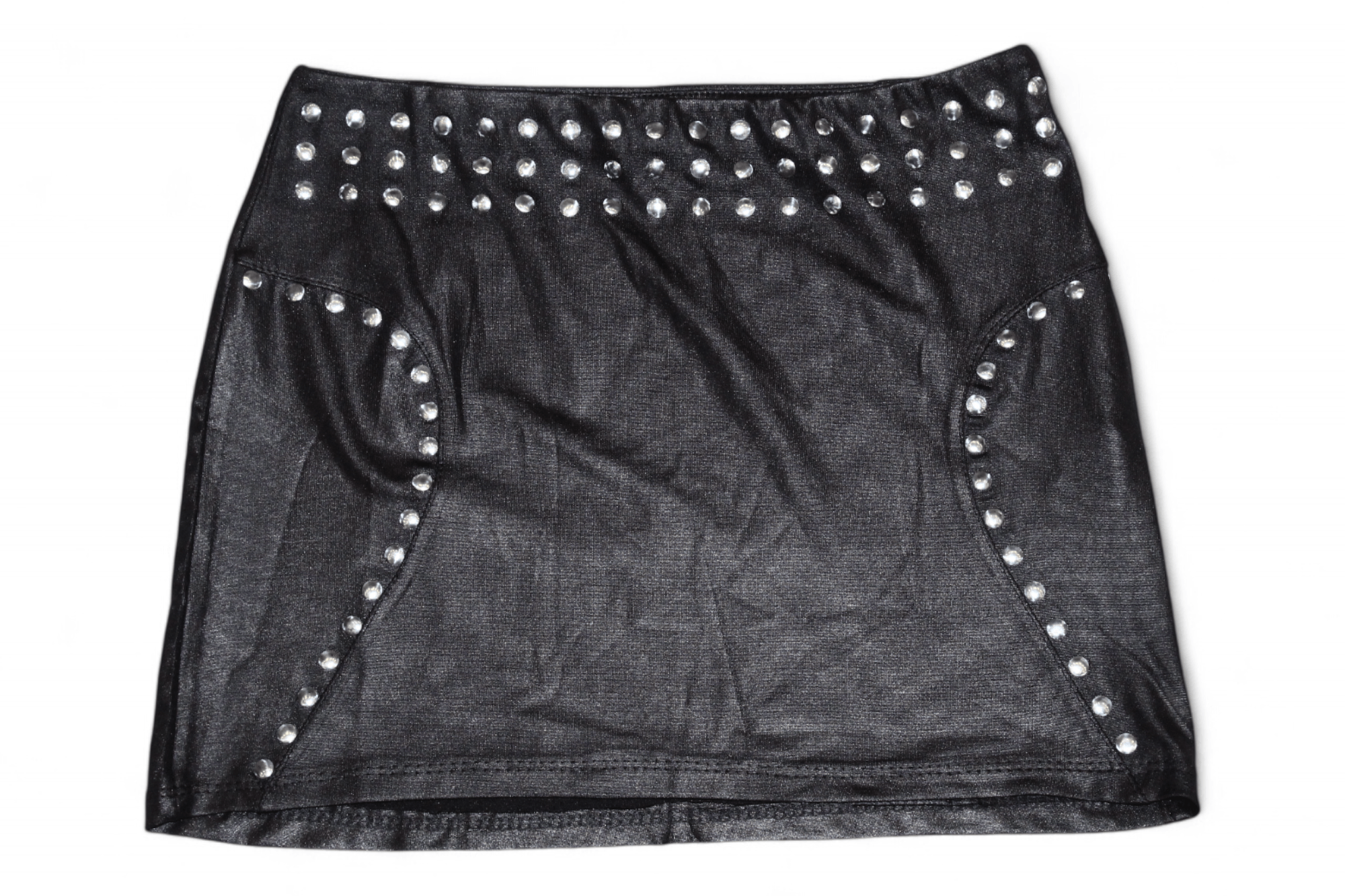 Beauty Beast VTG 90's Zebra Mode Design studded superstretch mini skirt Size 26" / US 2 / IT 38 - 4 Thumbnail