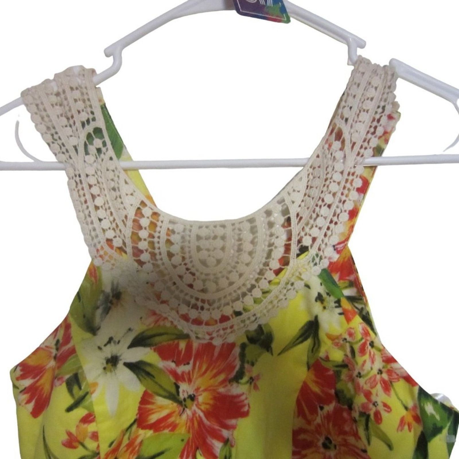Other Y2K Tropical Cottagecore Yellow Floral Sundress 3 Size XS / US 0-2 / IT 36-38 - 4 Thumbnail