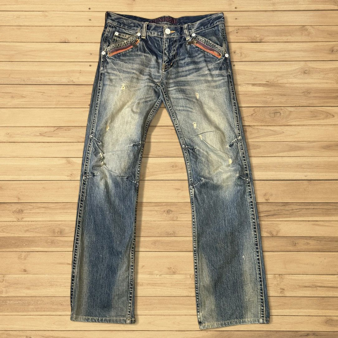 Affliction 🔥🇯🇵 Japanese Distressed Genoese Multi Pocket Denim Size US 34 / EU 50 - 1 Thumbnail