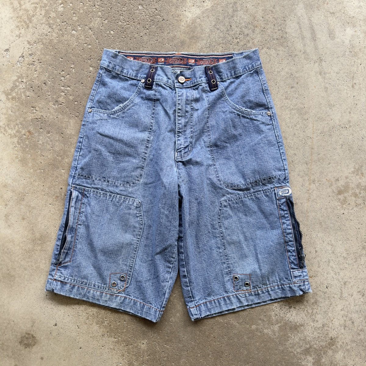 image of Jnco x Vintage Paco Jeans Baggy Denim Faded Skater Jean Shorts in Blue, Men's (Size 31)