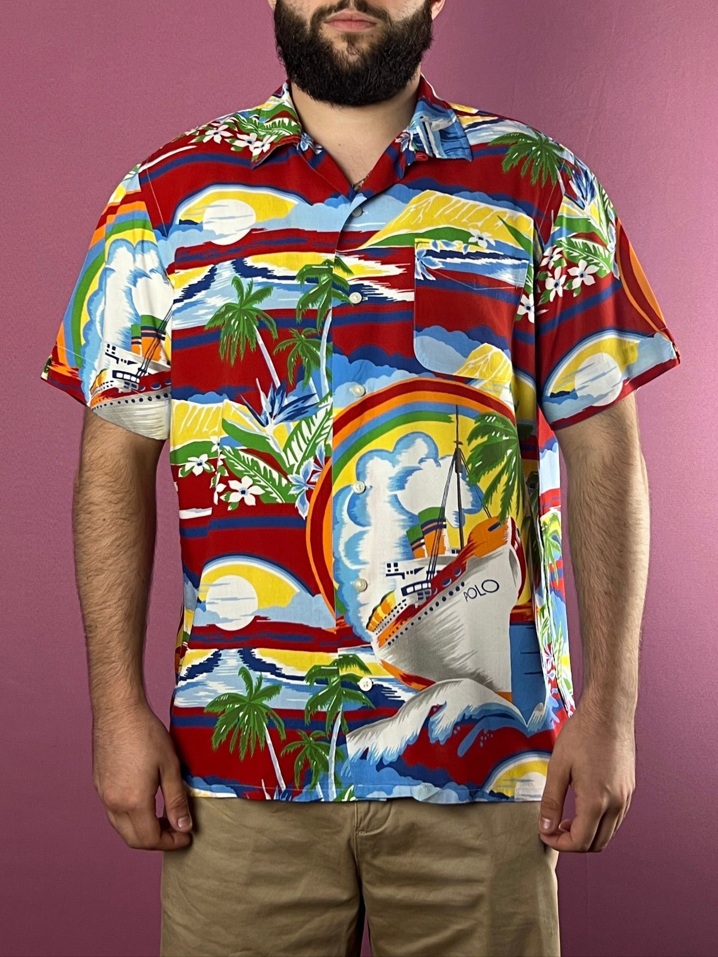 Polo Ralph Lauren × Vintage Polo Raplh Lauren Men's Cruise Ship Hawaiian Shirt - L Size US S / EU 44-46 / 1 - 2 Thumbnail