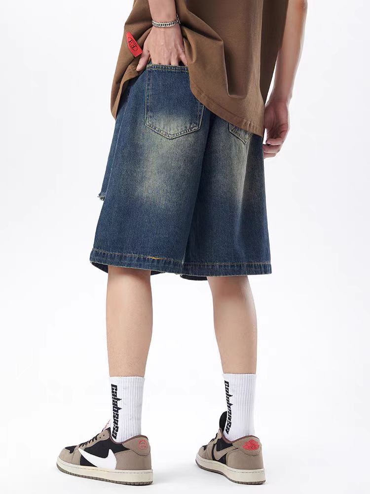 Japanese Brand × Vintage Vintage ripped and worn denim shorts Size US 32 / EU 48 - 3 Thumbnail