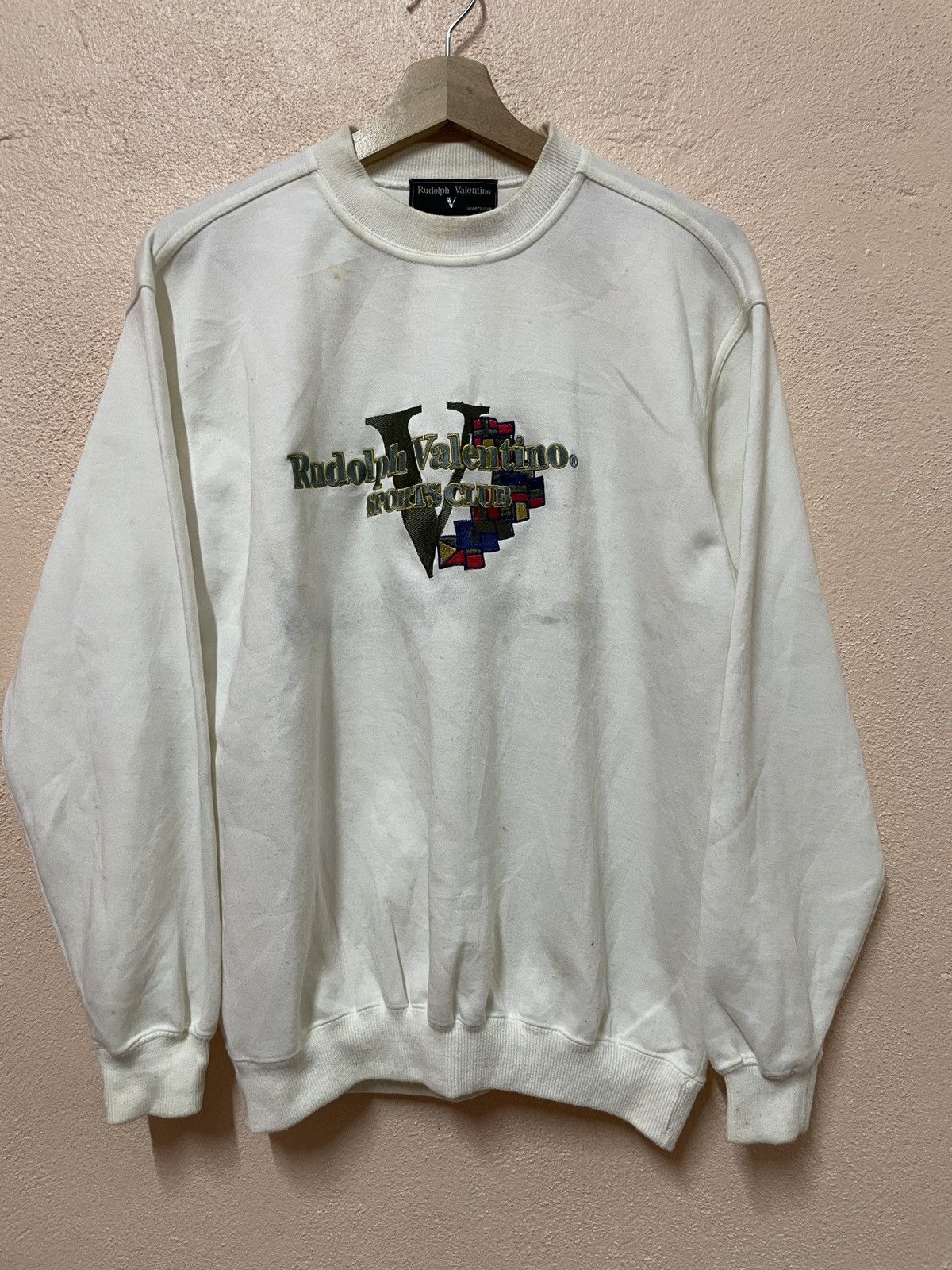 Valentino Rudolph Valentino LongSleeve Sweatshirt Big Logo Embroidery Size US M / EU 48-50 / 2 - 3 Thumbnail