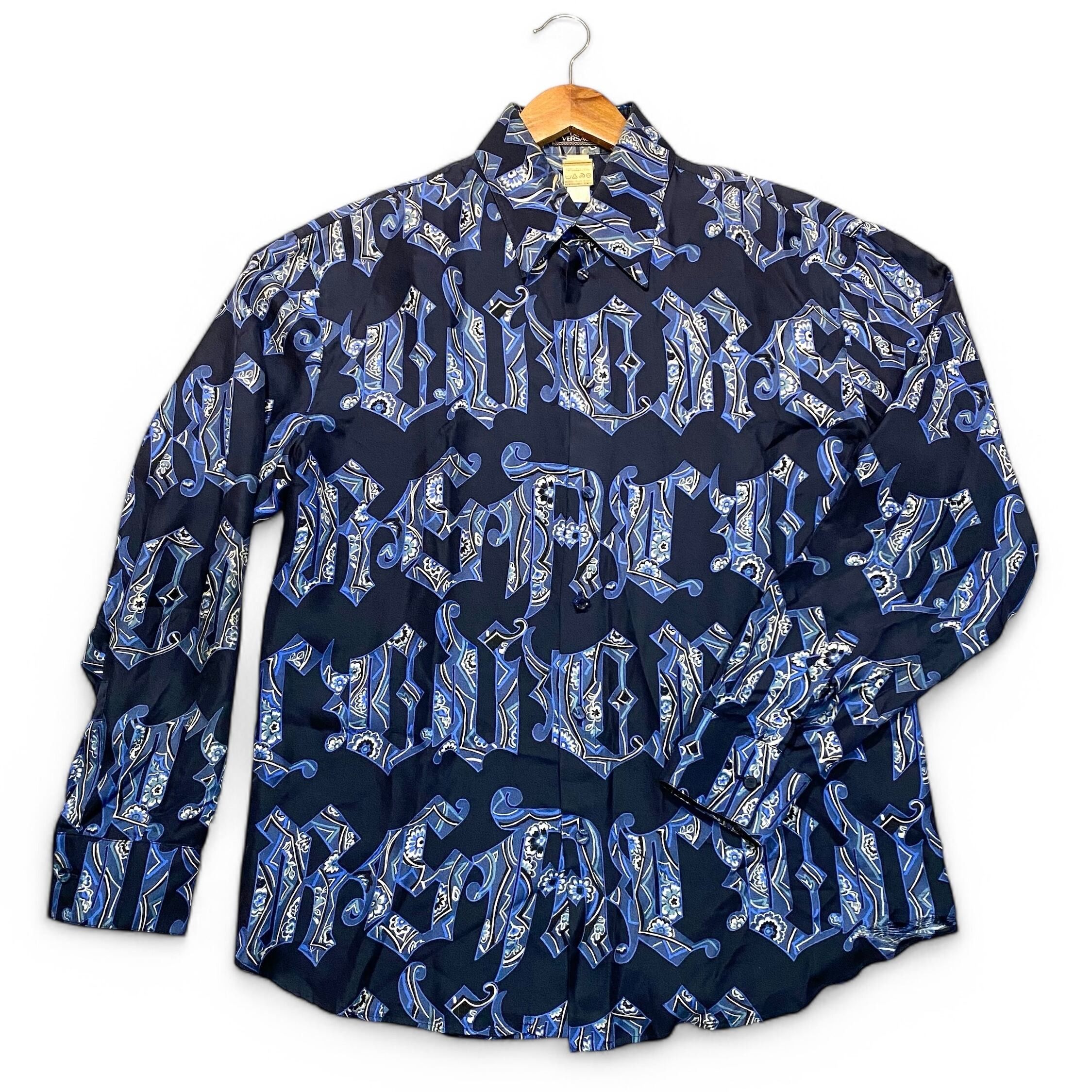 Versace Versace Long Sleeve Open Collar Aloha Shirt Size 48 Size XL / US 12-14 / IT 48-50 - 1 Thumbnail