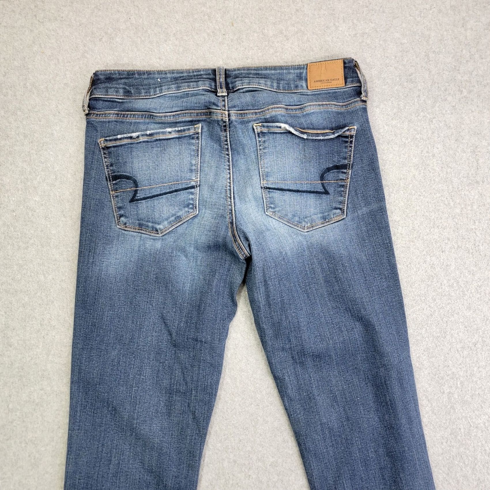 American Eagle Outfitters American Eagle Skinny Super Stretch Blue Denim Jeans Women Size 8 Pants Size 30" / US 8 / IT 44 - 6 Thumbnail