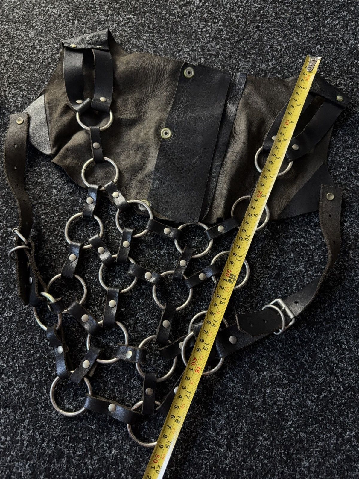Japanese Brand Gothic BDSM Leather Leggings & Chain Harness Costume Size ONE SIZE - 21 Thumbnail