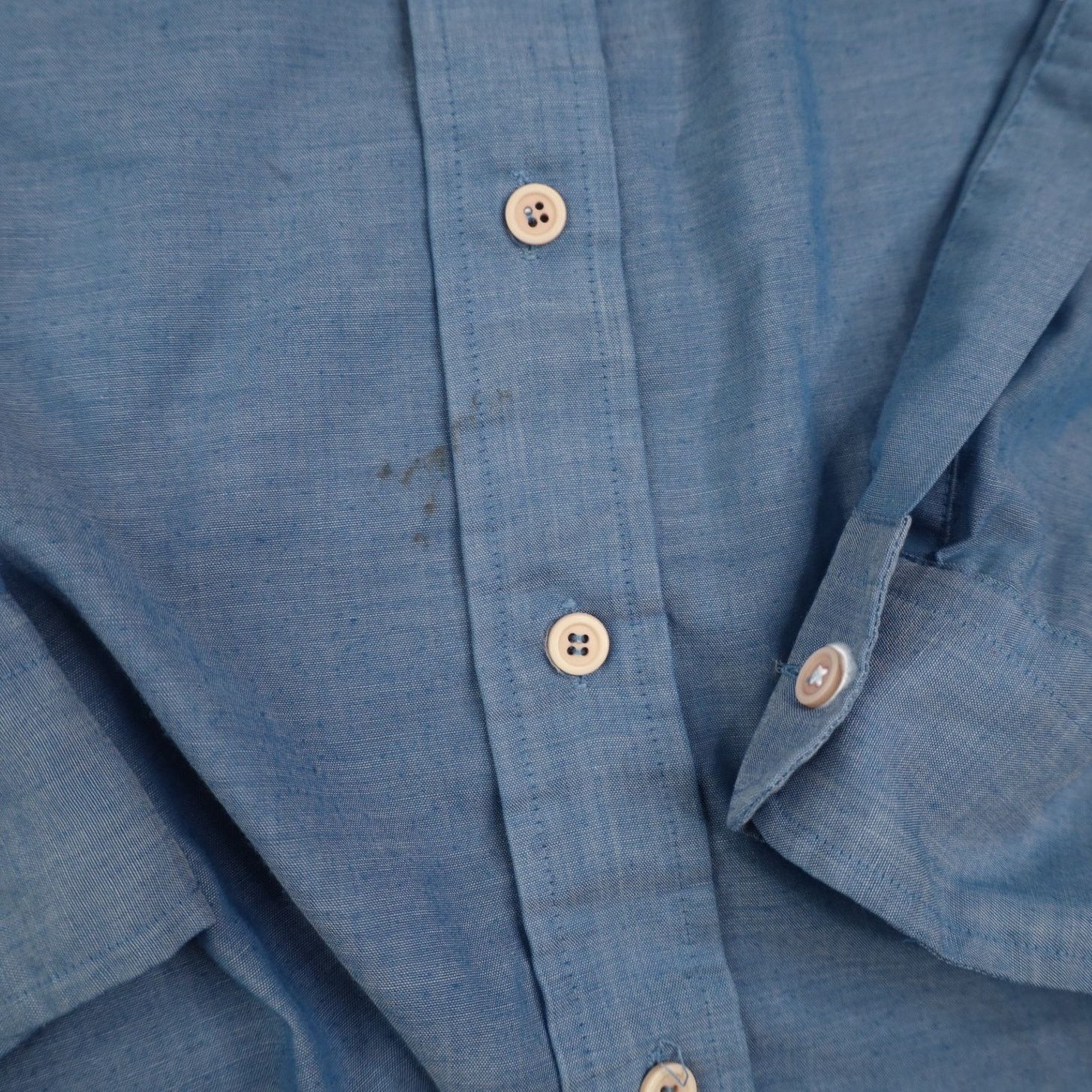 Vintage True VTG 60s Jas. K. Wilson Chambray Work Shirt Blue Size US L / EU 52-54 / 3 - 5 Thumbnail