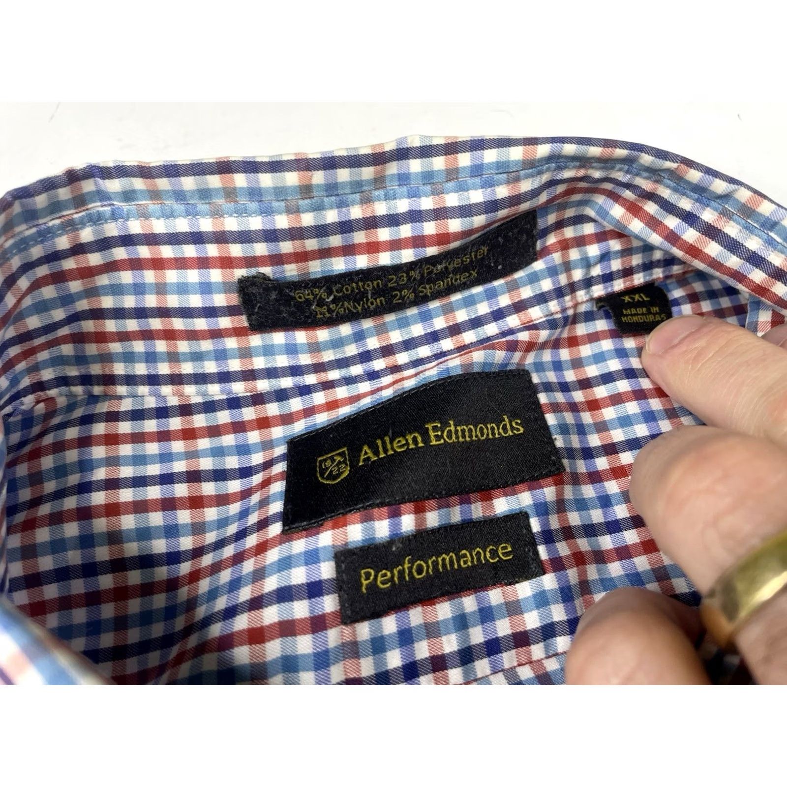 Allen Edmonds Allen Edmonds Performance Shirt XXL Long Sleeve Check Mens Button Down Casual Dress Shirt Size US XXL / EU 58 / 5 - 3 Thumbnail