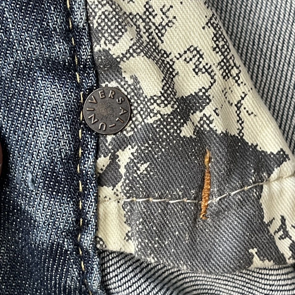 If Six Was Nine Thrashed L.G.B. Le Grand Bleu Skull Pocket Denim Jeans Size US 26 / EU 42 - 13 Thumbnail