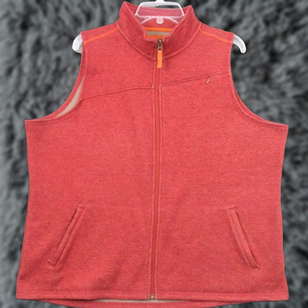 Orvis VINTAGE Orvis Vest Mens XL Red Wool Blend Full Zip Mock Neck Size US XL / EU 56 / 4 - 1 Thumbnail