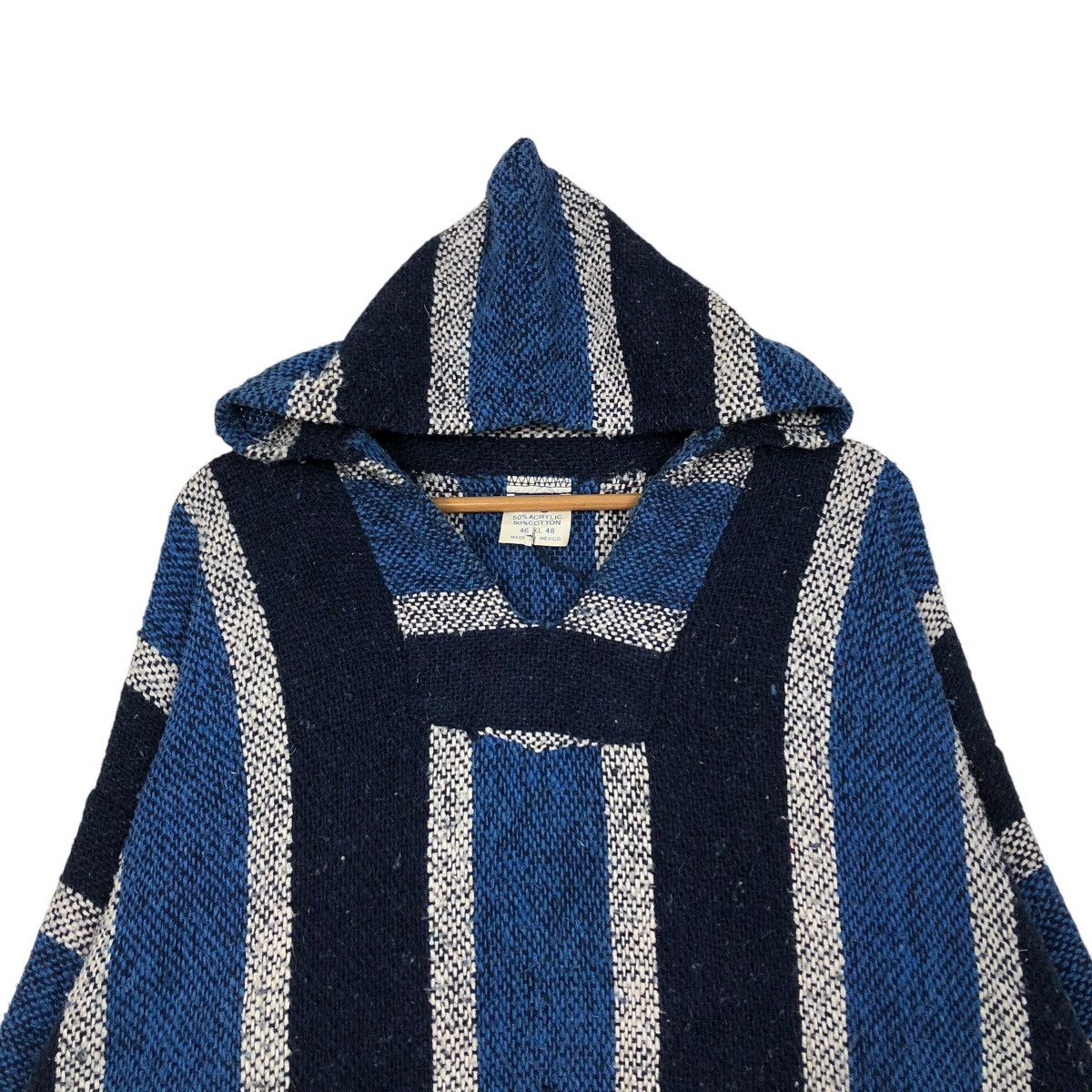 Japanese Brand 🔥VINTAGE BAJA HOODIE STRIPED DESIGN WOOL MEXICO FABRIC Size US XL / EU 56 / 4 - 10 Thumbnail