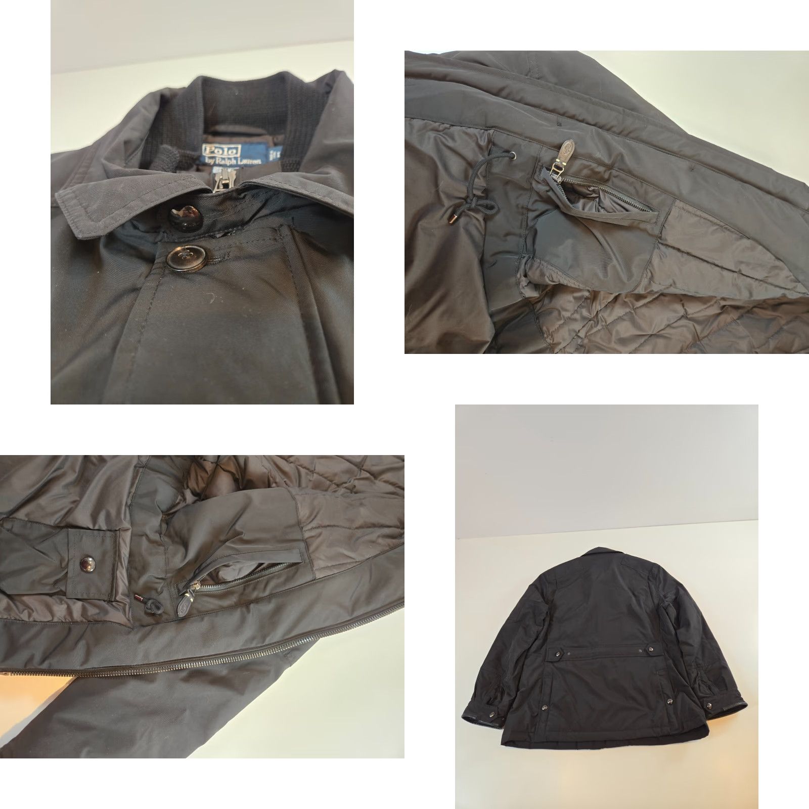 Polo Ralph Lauren VINTAGE Polo Ralph Lauren Coat Military Jacket Hooded Insulated Black 2XL Men’s Leather Trim Stand-Up Collar Full Zip Pockets Size US XXL / EU 58 / 5 - 8 Thumbnail