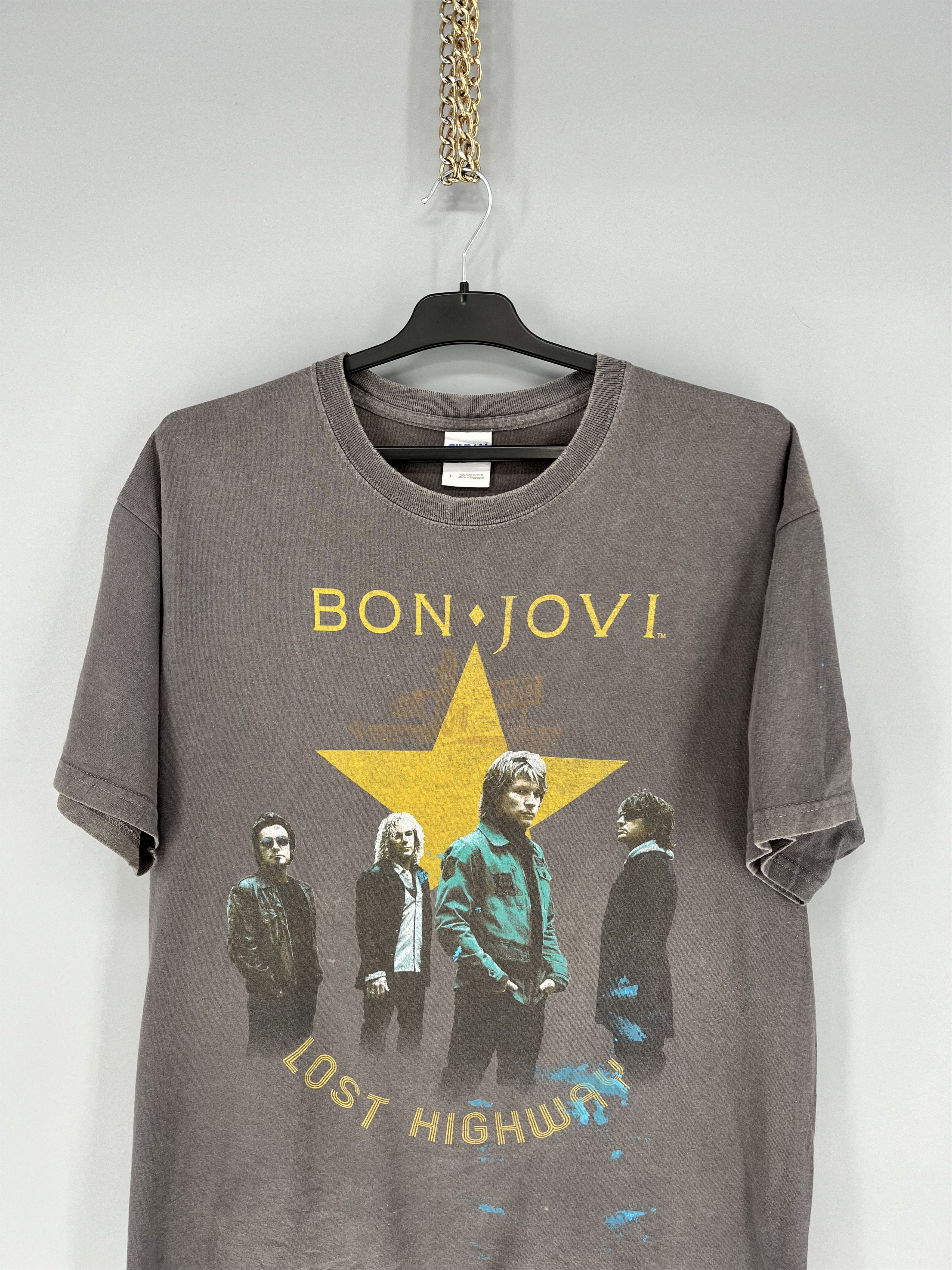 Band Tees BON JOVI Lost Highway 2008 Tour Band T-Shirt Double-sided Size US L / EU 52-54 / 3 - 6 Thumbnail
