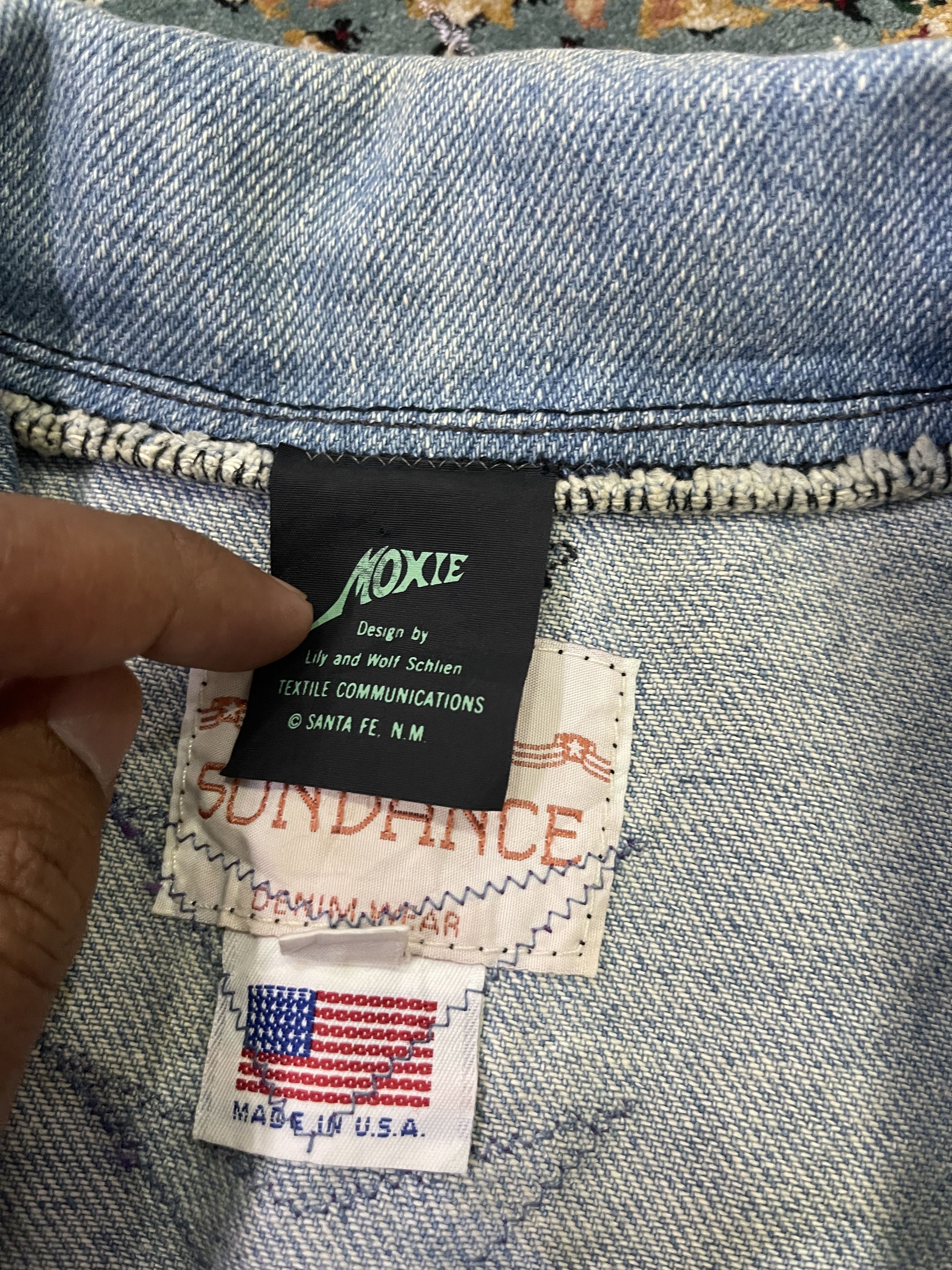 Native × Vintage Vintage 90s Native Navajo Denim Jacket Size US L / EU 52-54 / 3 - 8 Thumbnail