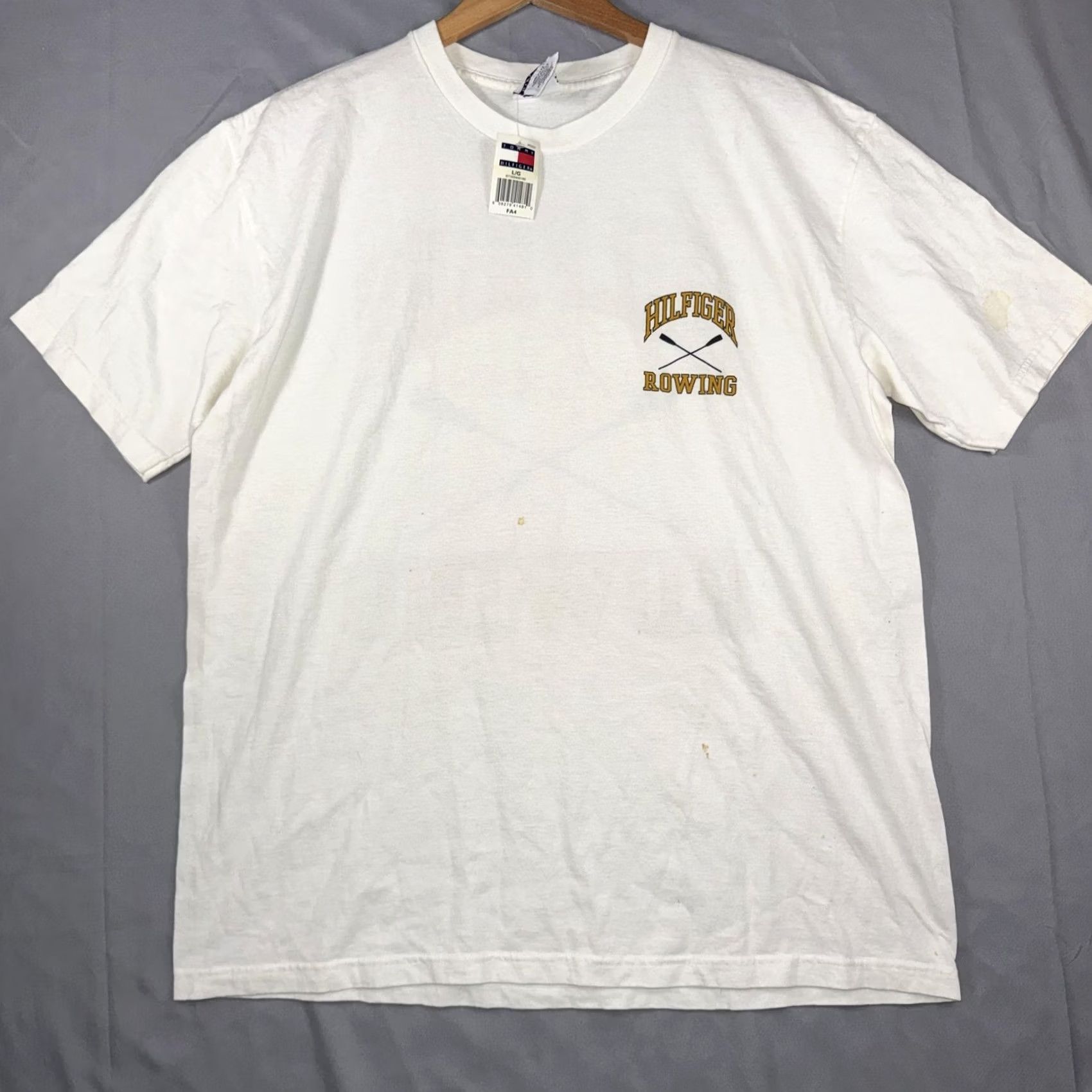 Tommy Hilfiger VINTAGE Tommy Hilfiger Shirt Mens L White Rowing Oars Graphic Tee USA 90s Mens Size US L / EU 52-54 / 3 - 2 Thumbnail