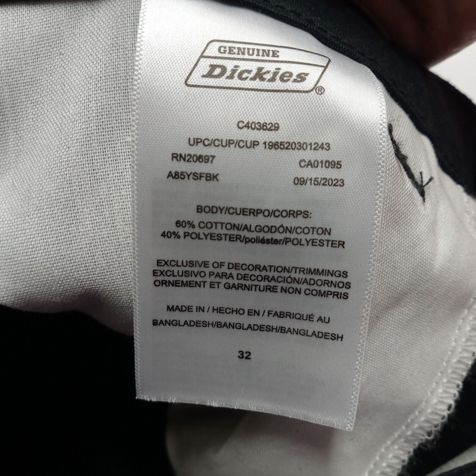 Dickies Dickies Cargo Shorts Men's 32 Black Relaxed Fit 11" Inseam Size US 32 / EU 48 - 2 Thumbnail