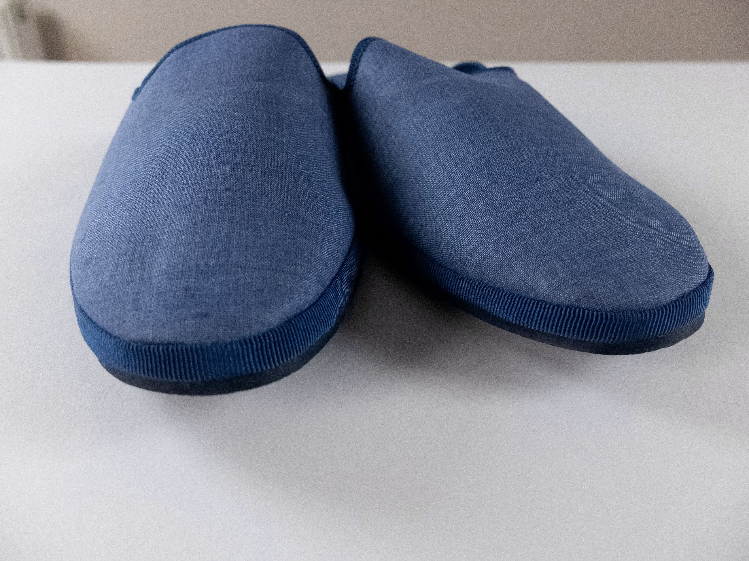 Loro Piana LORO PIANA Open Venice Solaire blue cotton linen slippers 10 Size US 10 / EU 43 - 4 Thumbnail