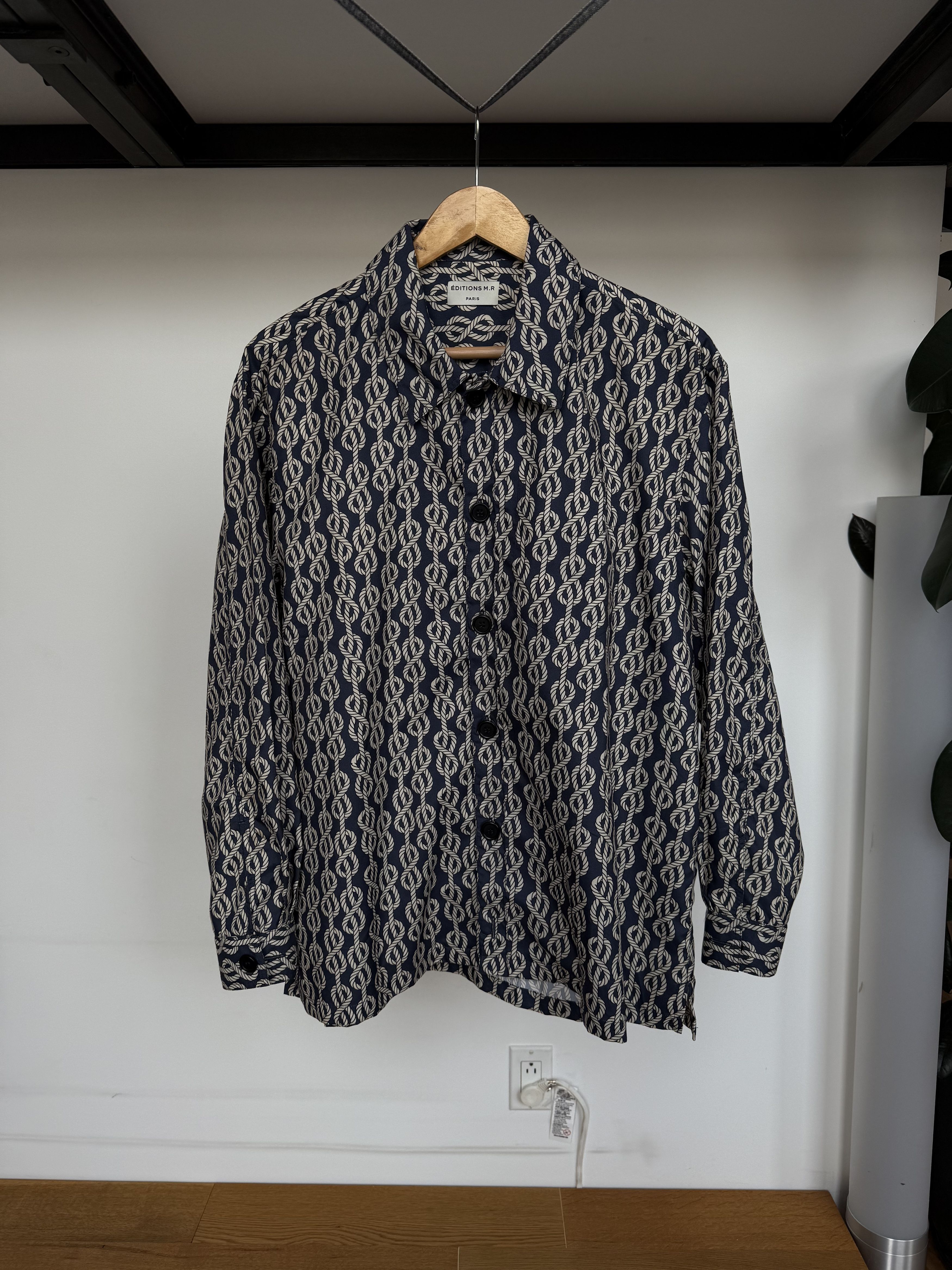 Editions M.R Knotted Rope-Print Technical-Poplin Shirt Size US S / EU 44-46 / 1 - 1 Thumbnail