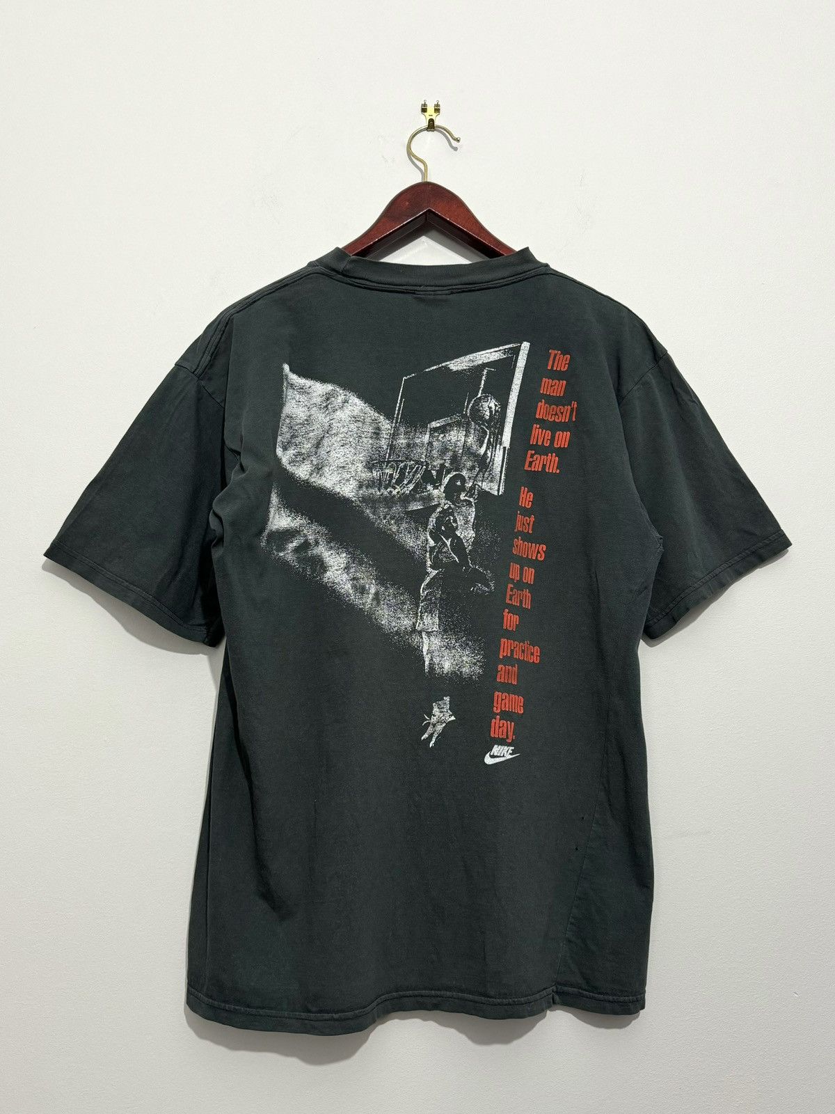 image of Jordan Nike Vintage Michael Jordan Single Stitch T-Shirt in Black, Men's (Size XL)