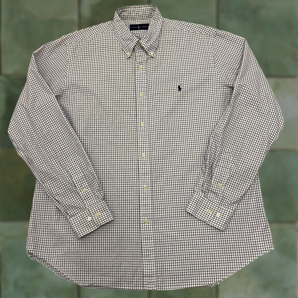 Ralph Lauren Ralph Lauren Shirt Mens XL Cotton Button Down Long Sleeve Blue White Check Size US XL / EU 56 / 4 - 1 Thumbnail