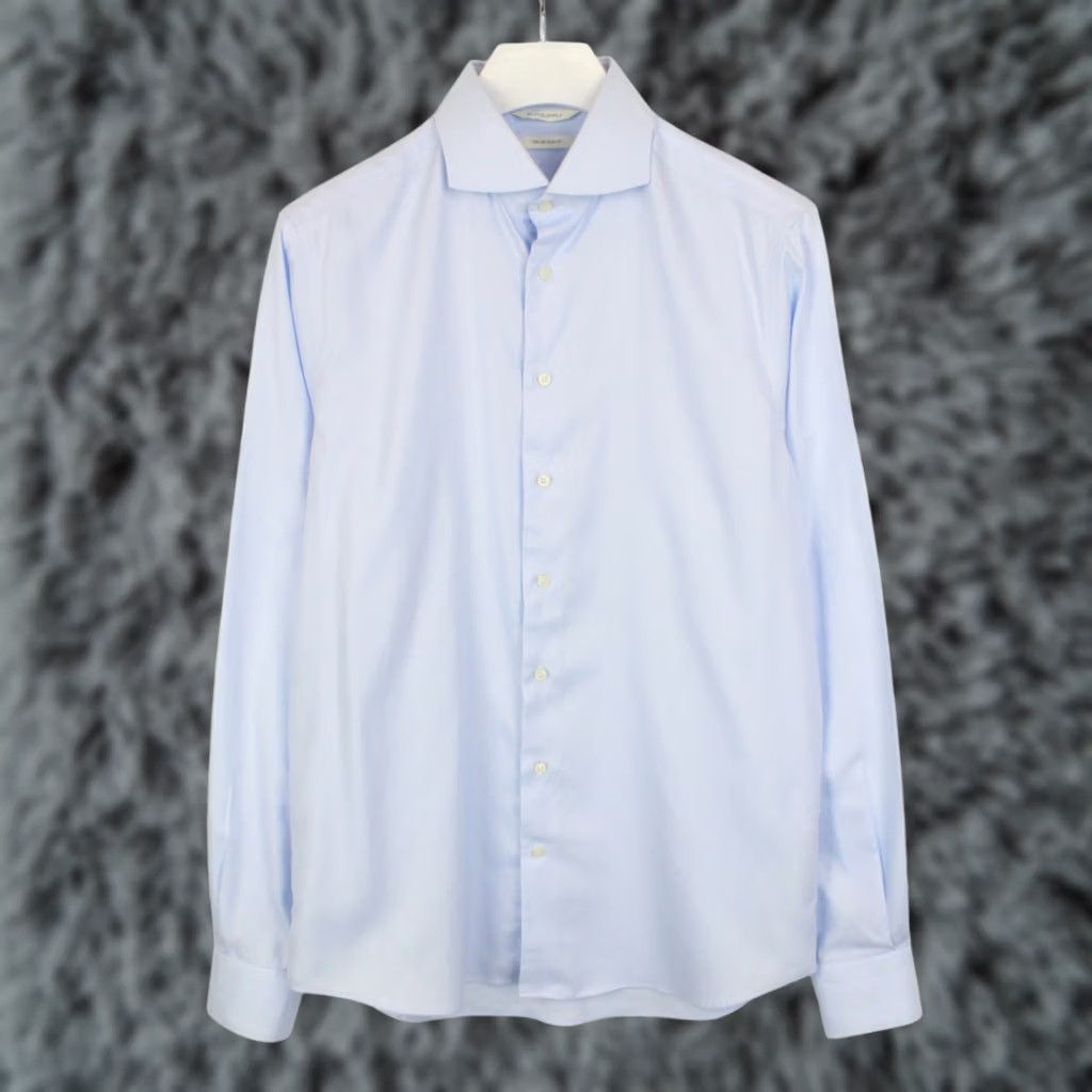Suitsupply Suitsupply Try On Slim Fit Formal Shirt Men's 41L / 16L Cutaway Collar Blue Shirt Size 42R - 1 Thumbnail