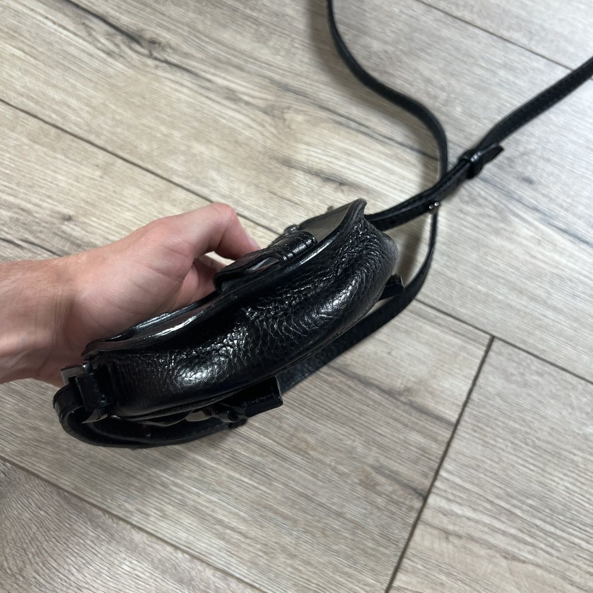 Burberry Burberry Mini Bag Satchel Belt Crossbody Black Leather Size ONE SIZE - 9 Thumbnail