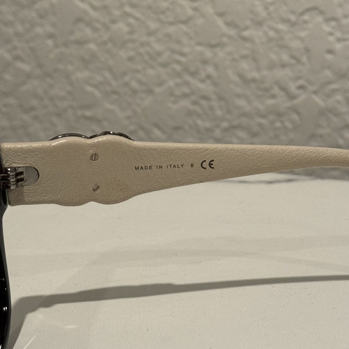 Chanel Chanel 5455-Q-B Black Acetate & Beige Leather Sunglasses Size ONE SIZE - 8 Thumbnail
